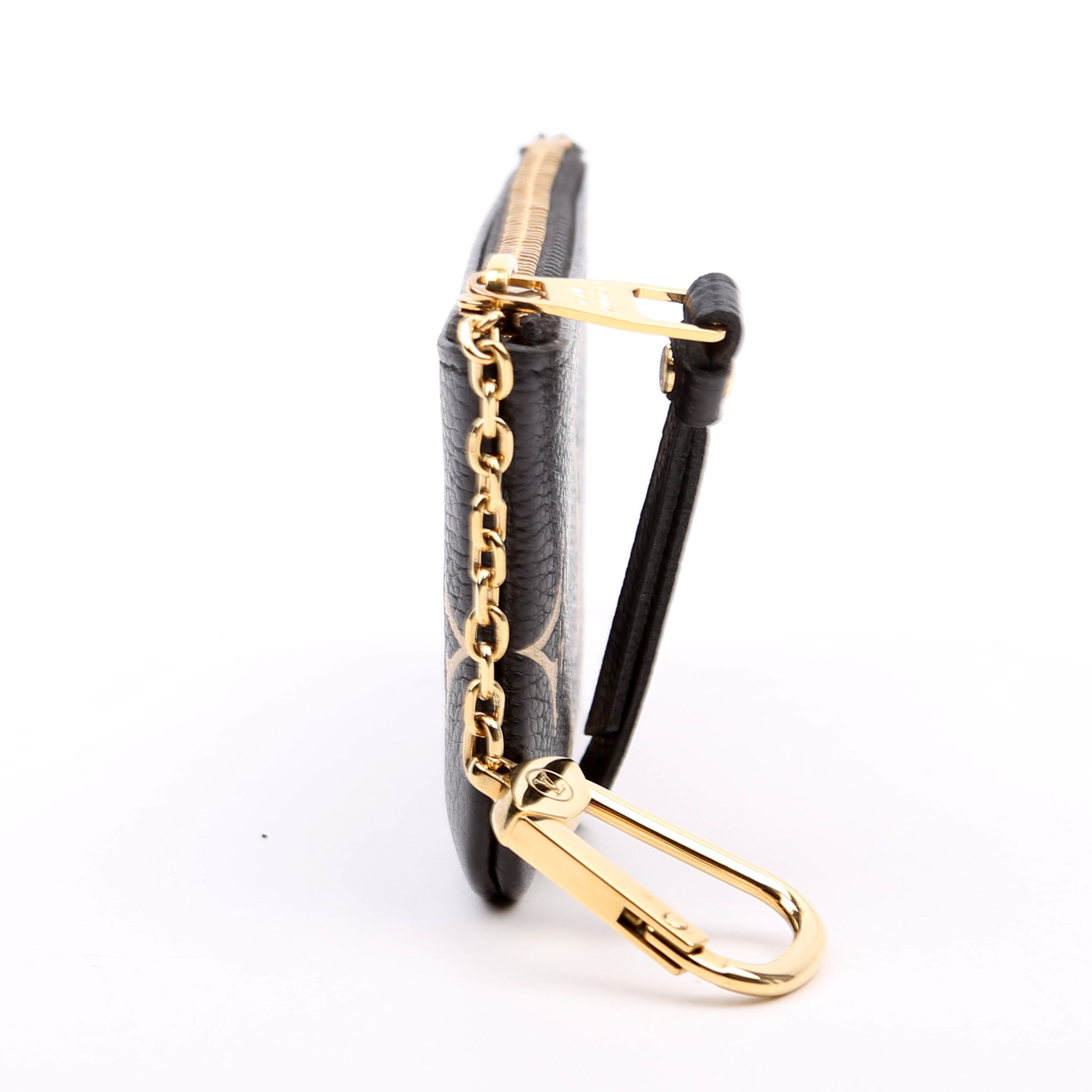 Pochette Cles Bicolor Empreinte Black/Beige