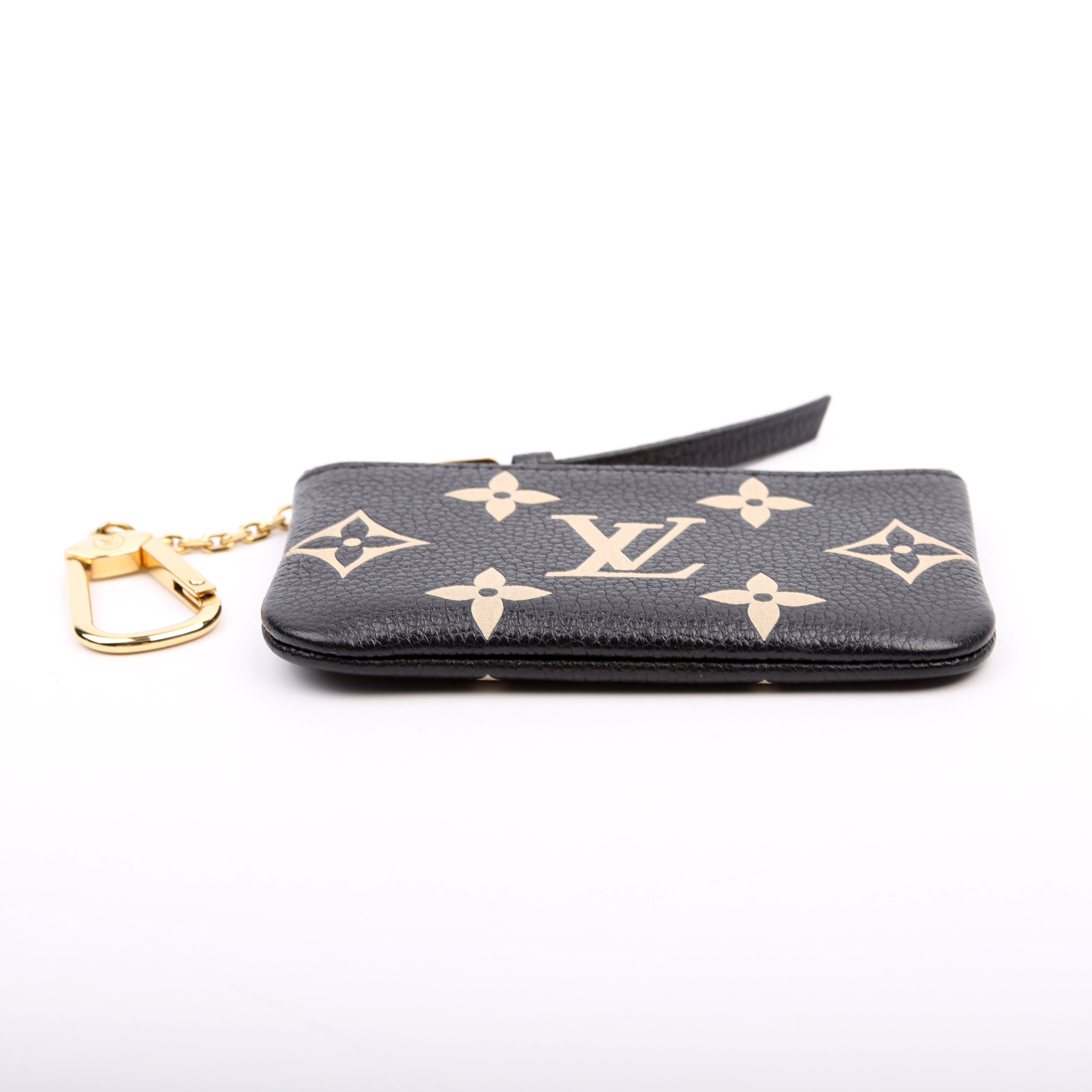 Pochette Cles Bicolor Empreinte Black/Beige