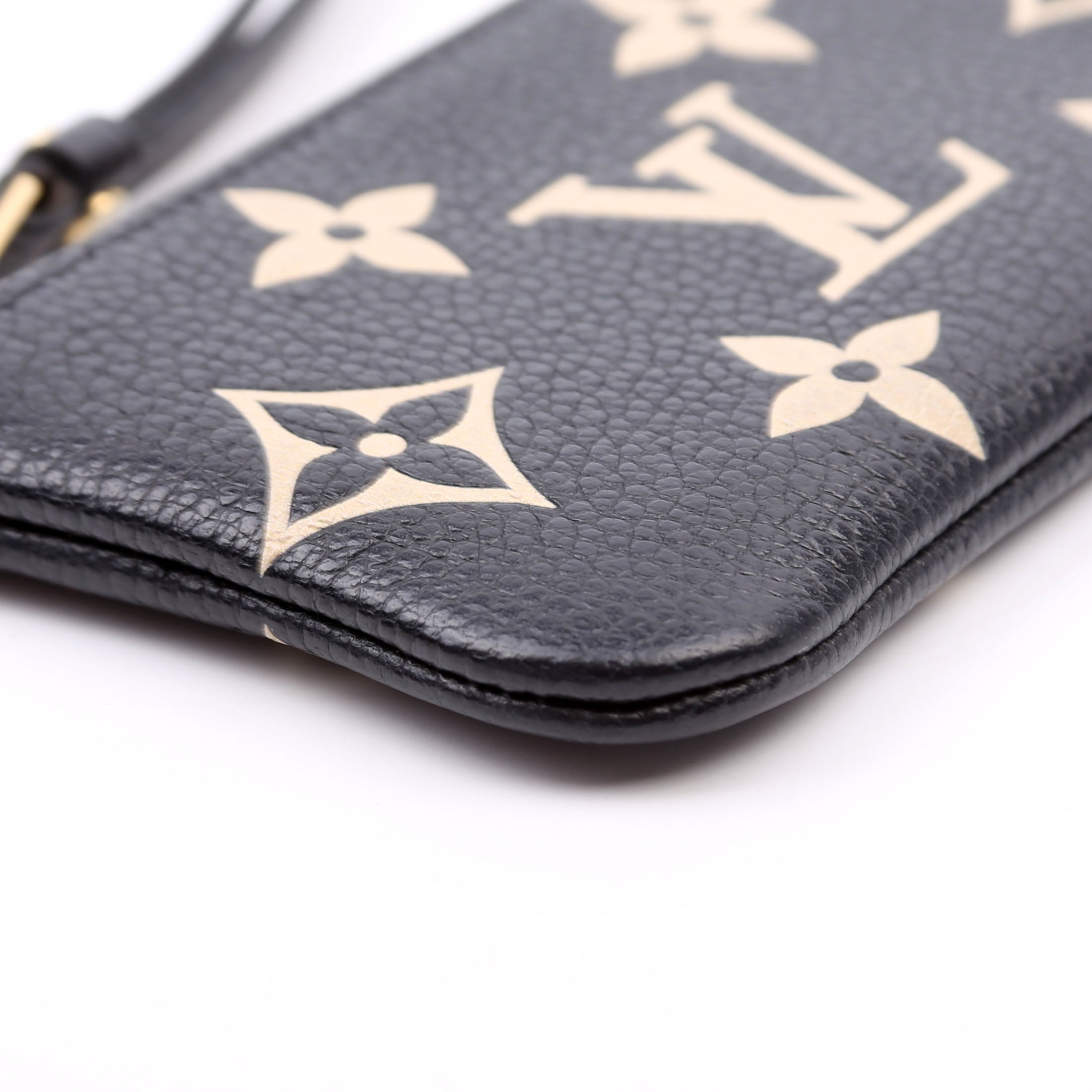 Pochette Cles Bicolor Empreinte Black/Beige