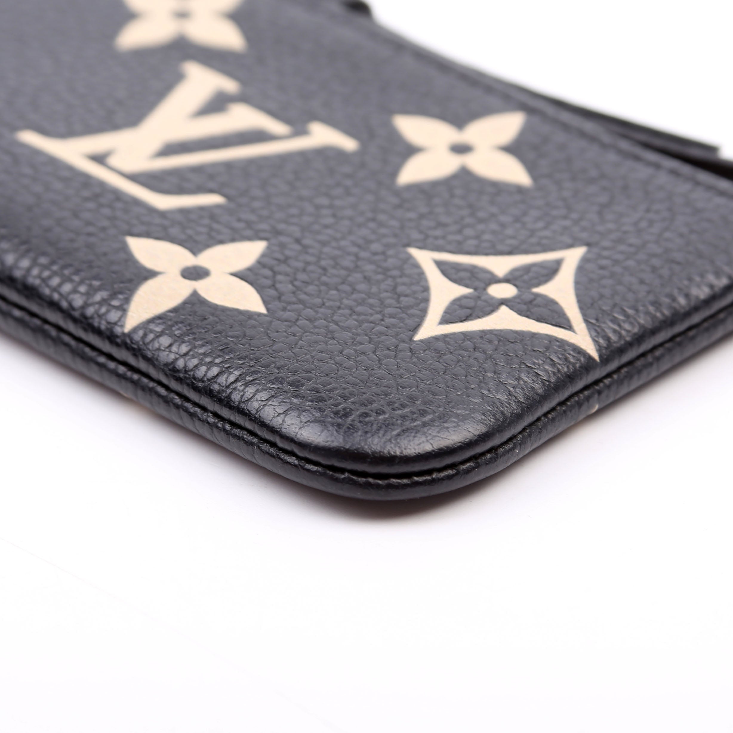 Pochette Cles Bicolor Empreinte Black/Beige