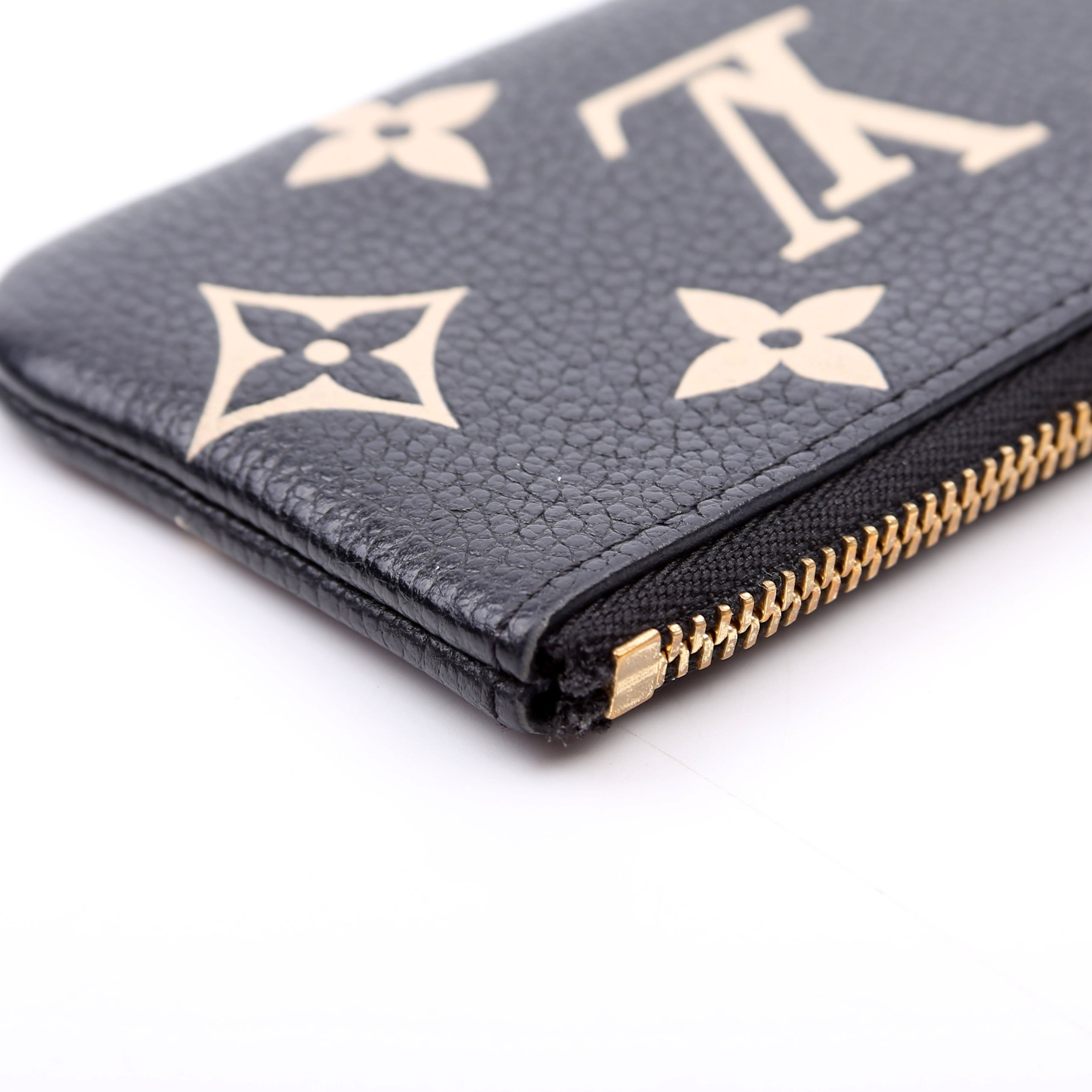 Pochette Cles Bicolor Empreinte Black/Beige