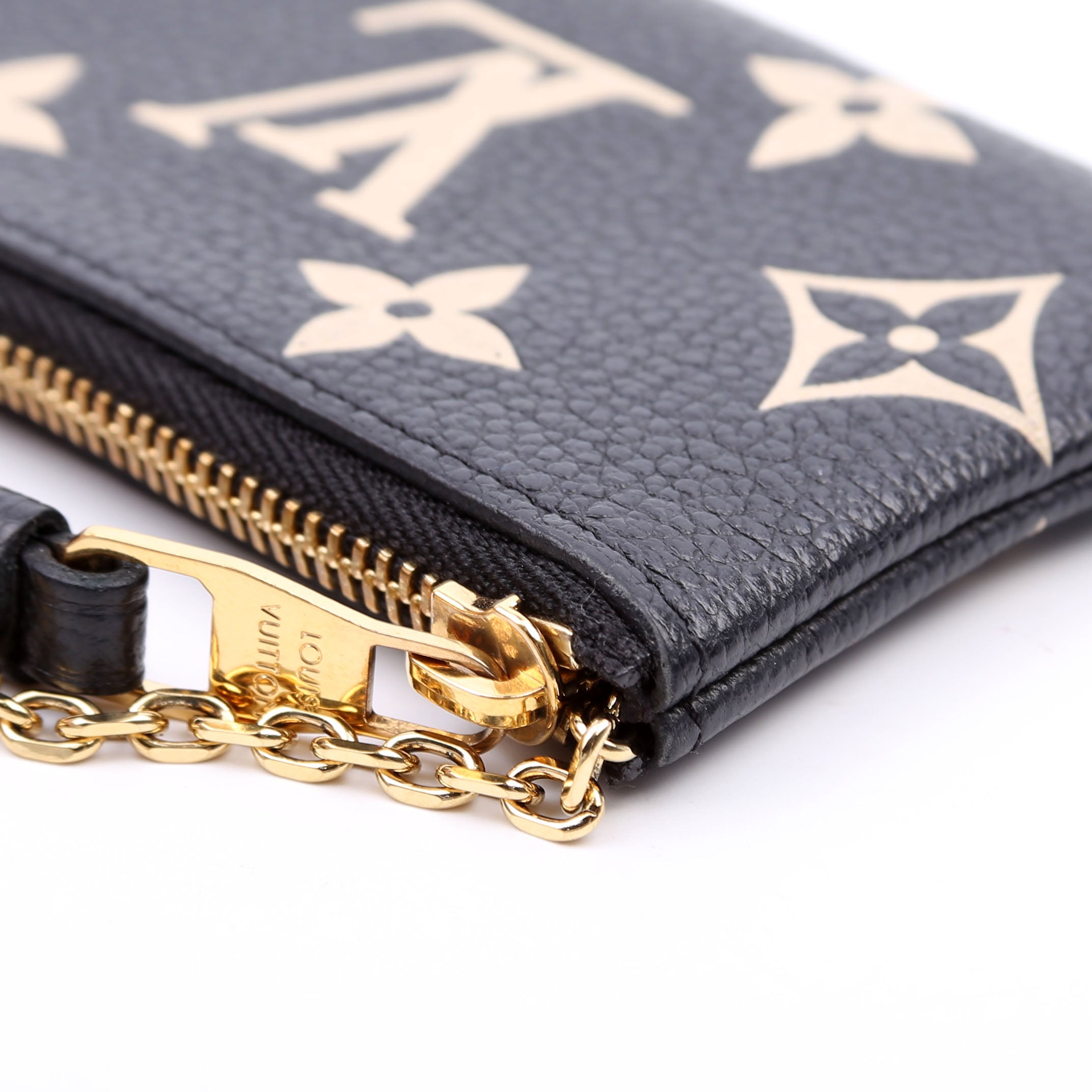 Pochette Cles Bicolor Empreinte Black/Beige