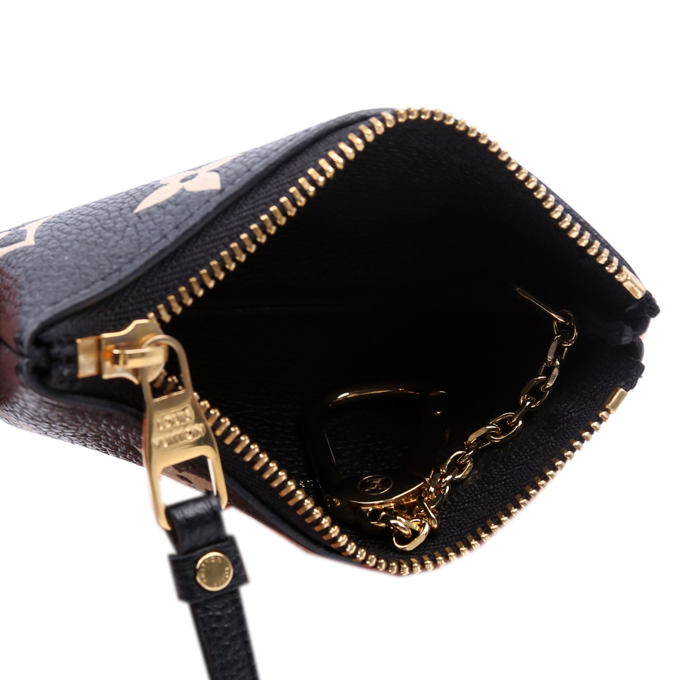 Pochette Cles Bicolor Empreinte Black/Beige