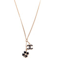 CC Clover Enamel Pendants Necklace Gold/Black