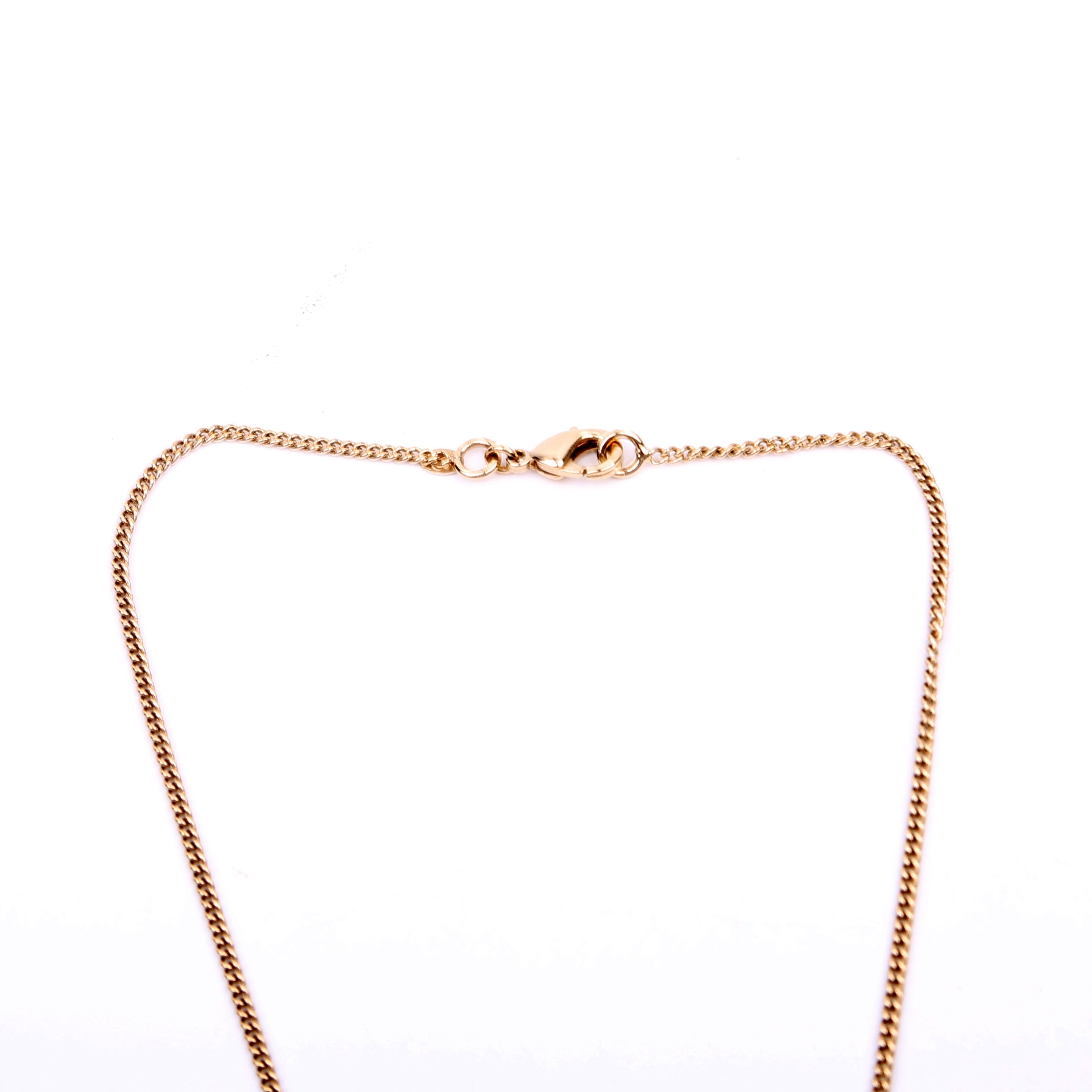 CC Clover Enamel Pendants Necklace Gold/Black