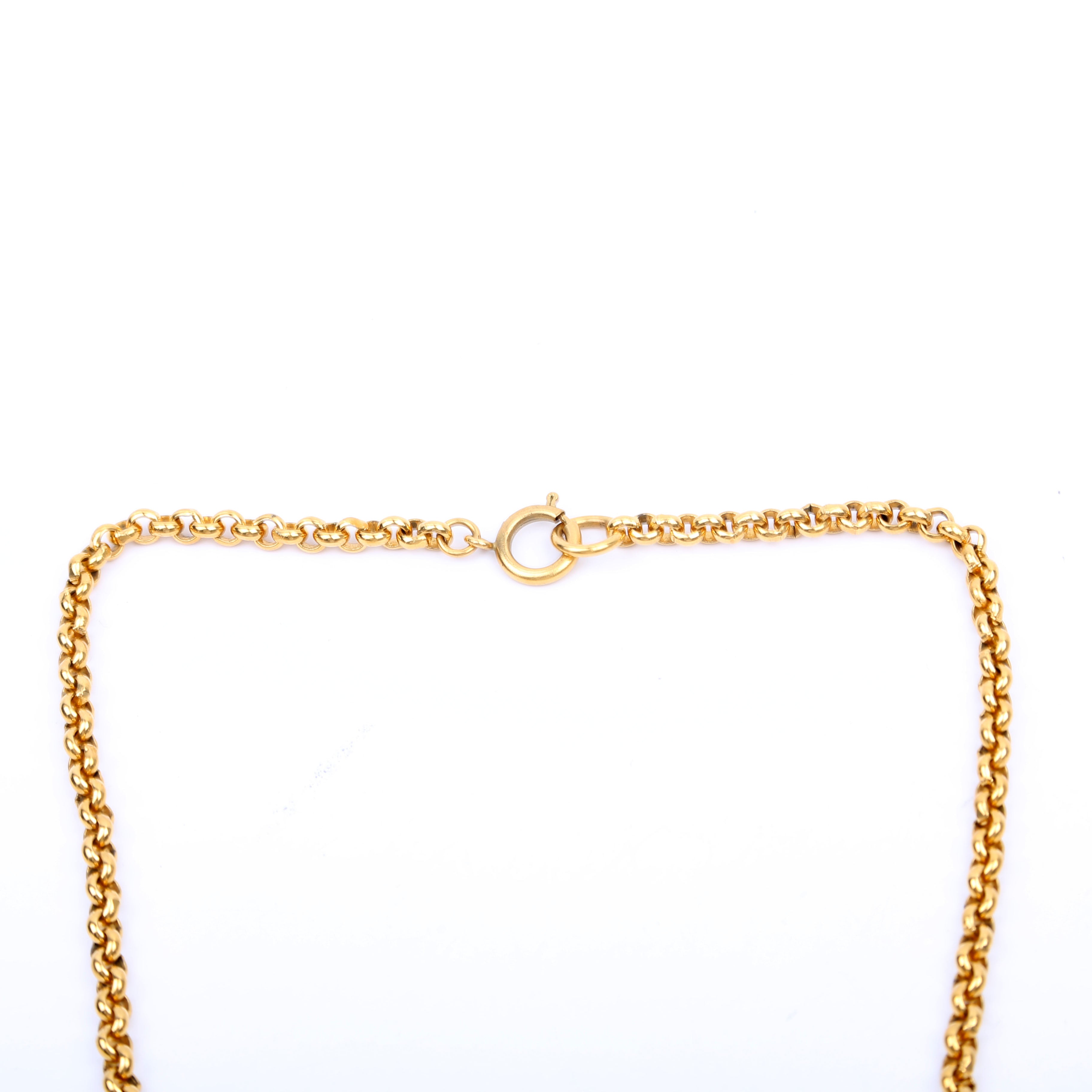 CC Heart Pendant Vintage Necklace Gold