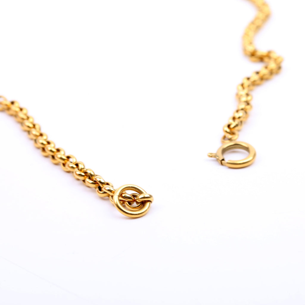 CC Heart Pendant Vintage Necklace Gold