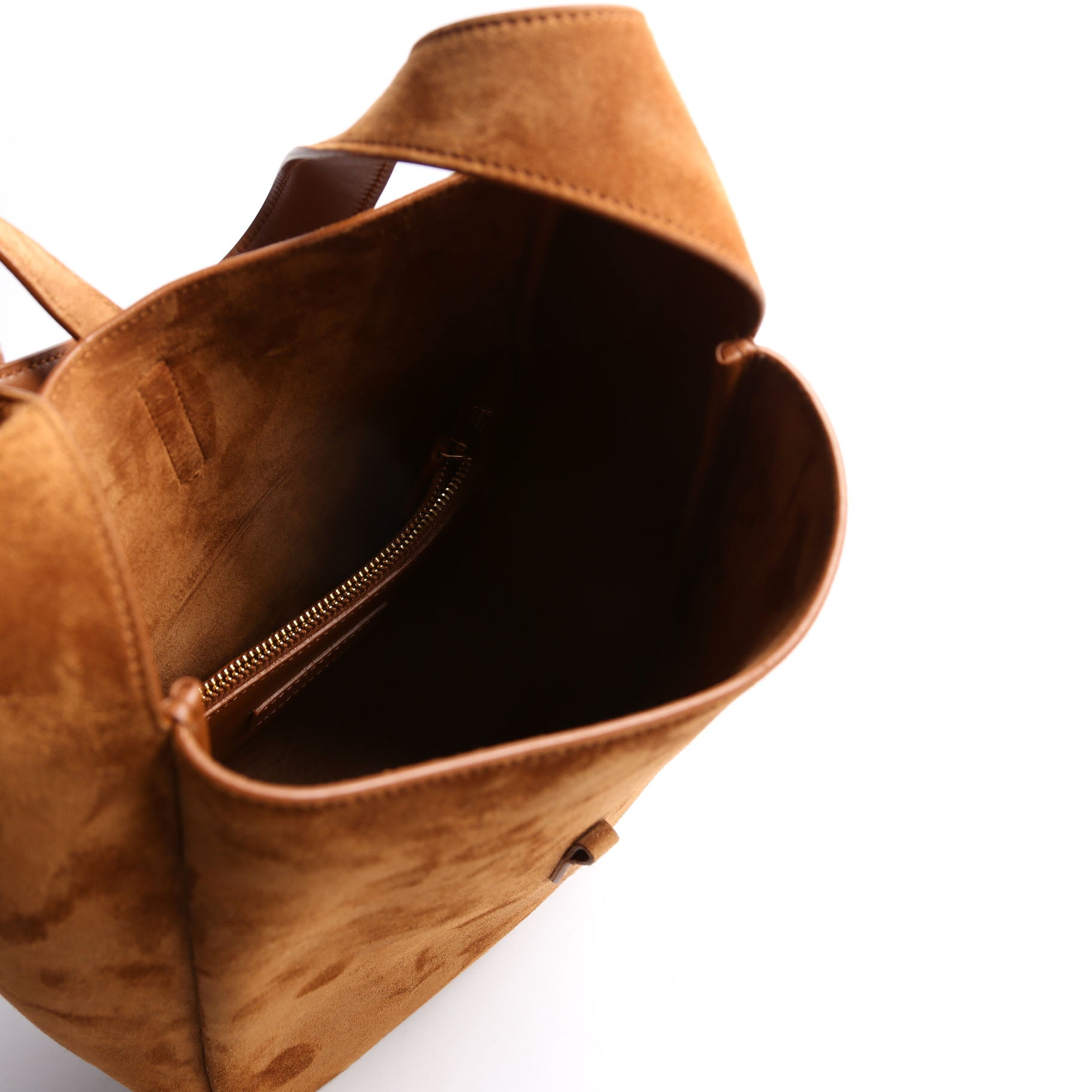 713938 Le 5 A 7 Suede Small Hobo Brown/Gold
