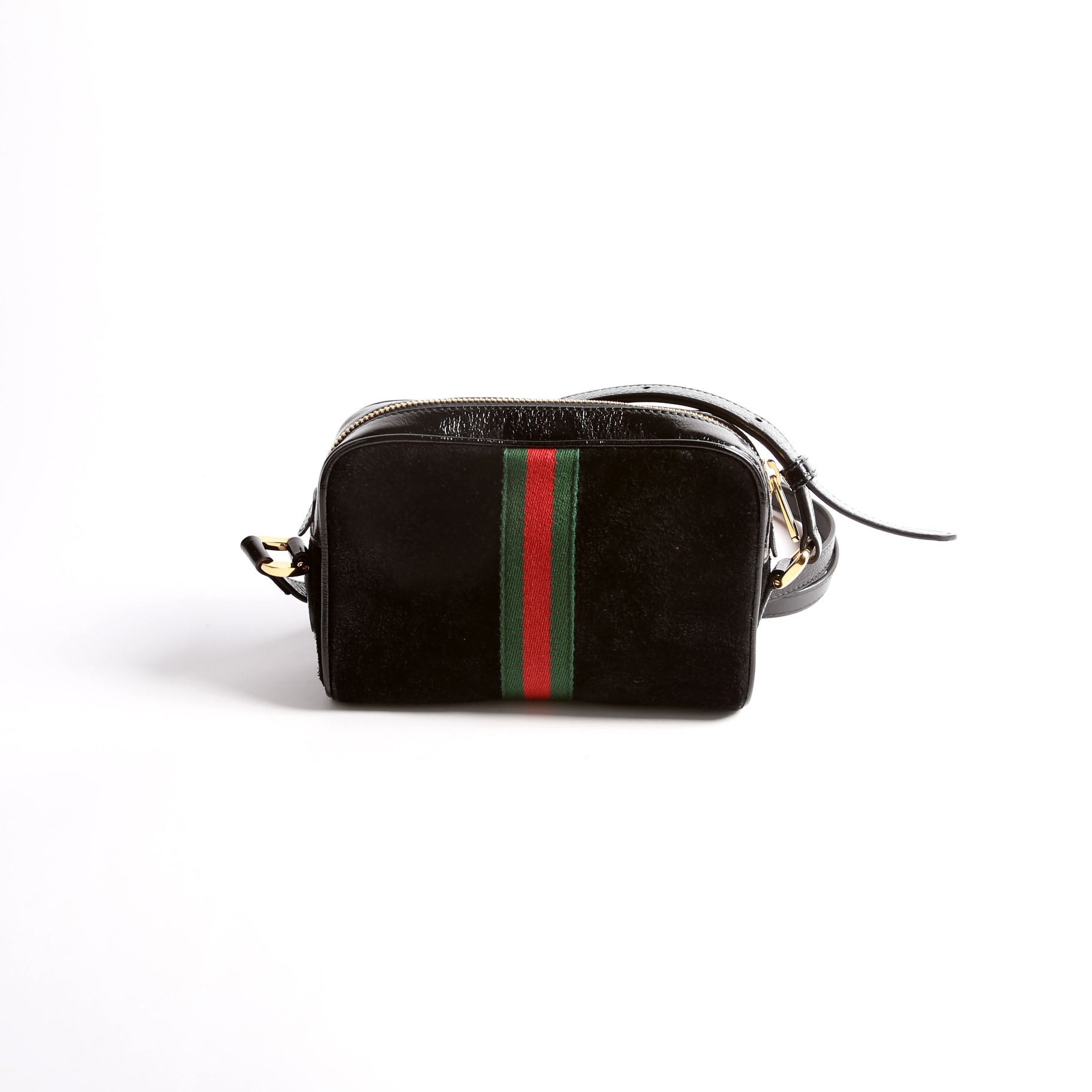 517350 GG Super Mini Suede Ophidia Black