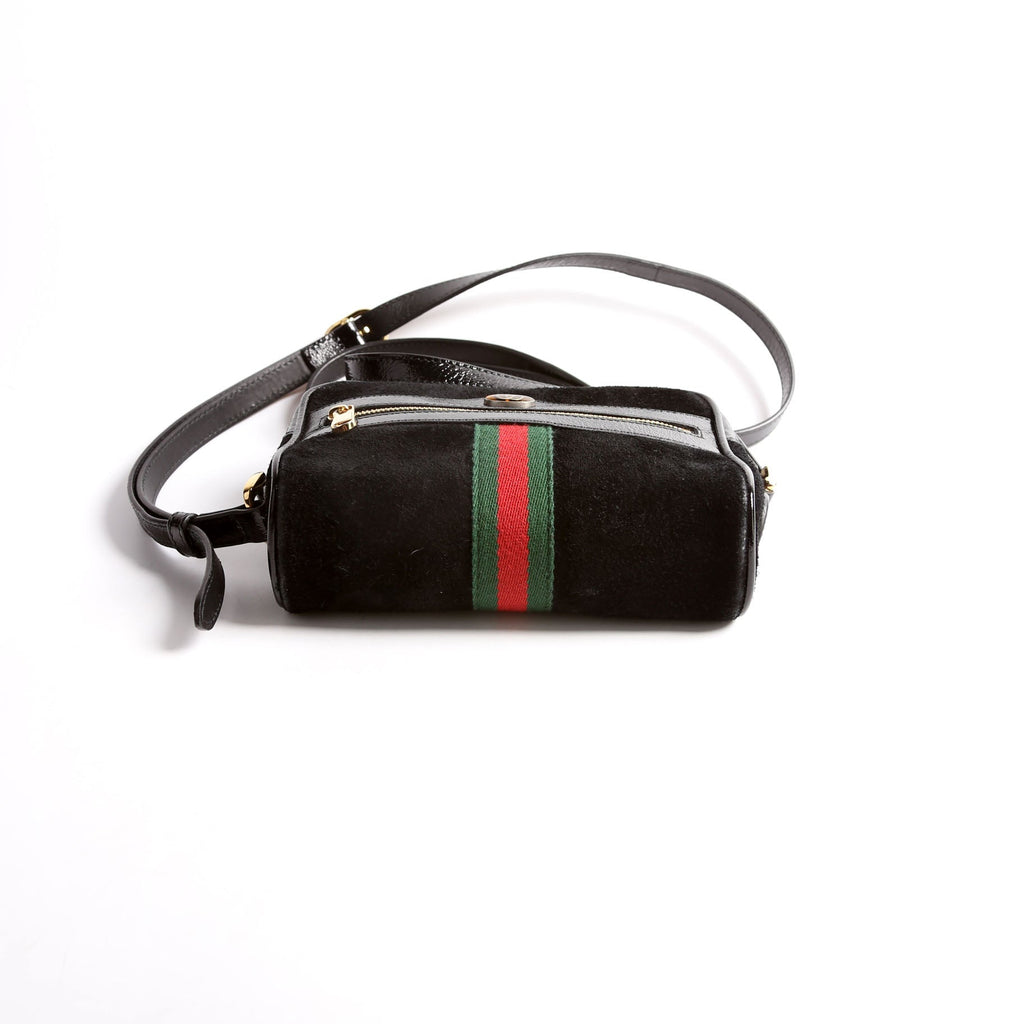 517350 GG Super Mini Suede Ophidia Black