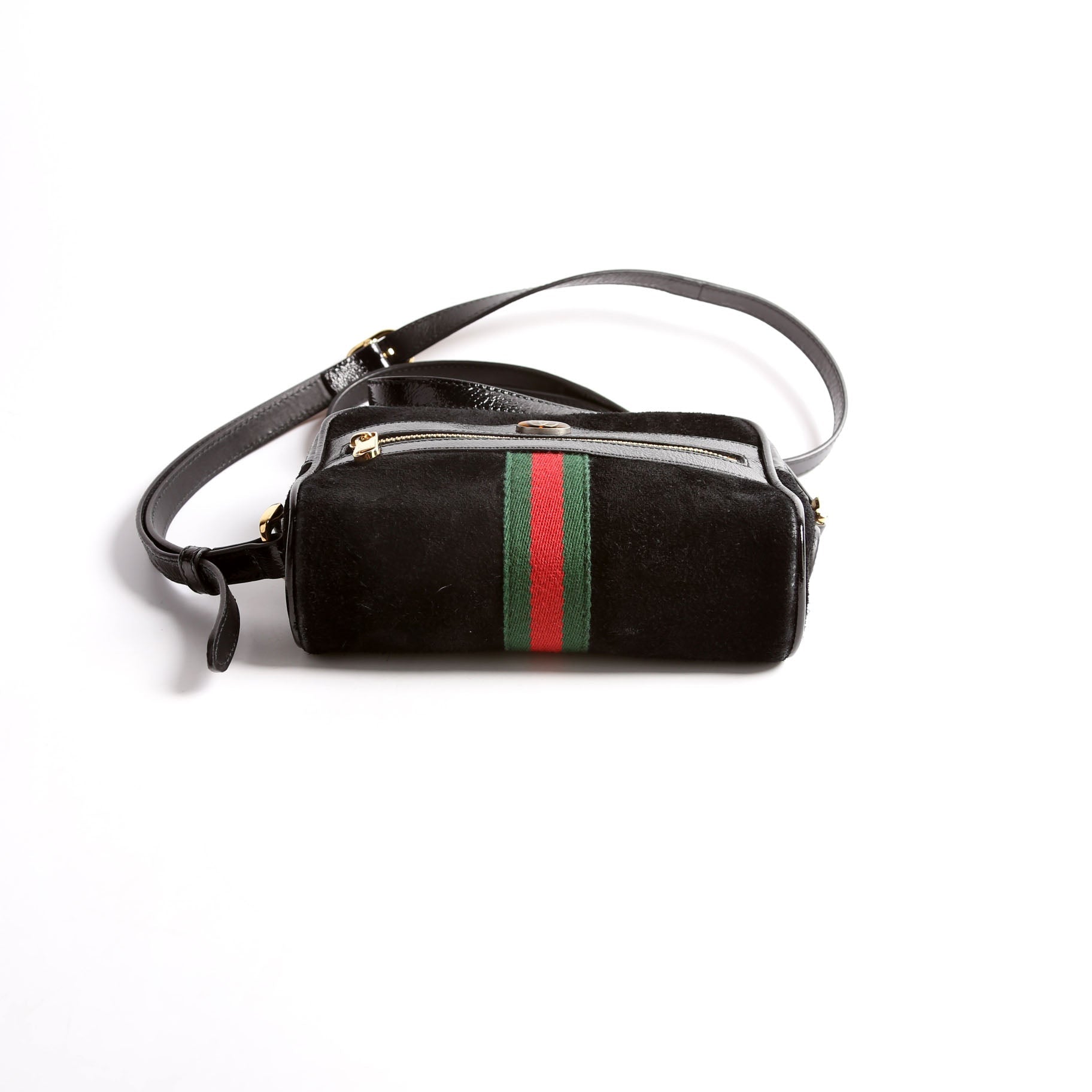 517350 GG Super Mini Suede Ophidia Black