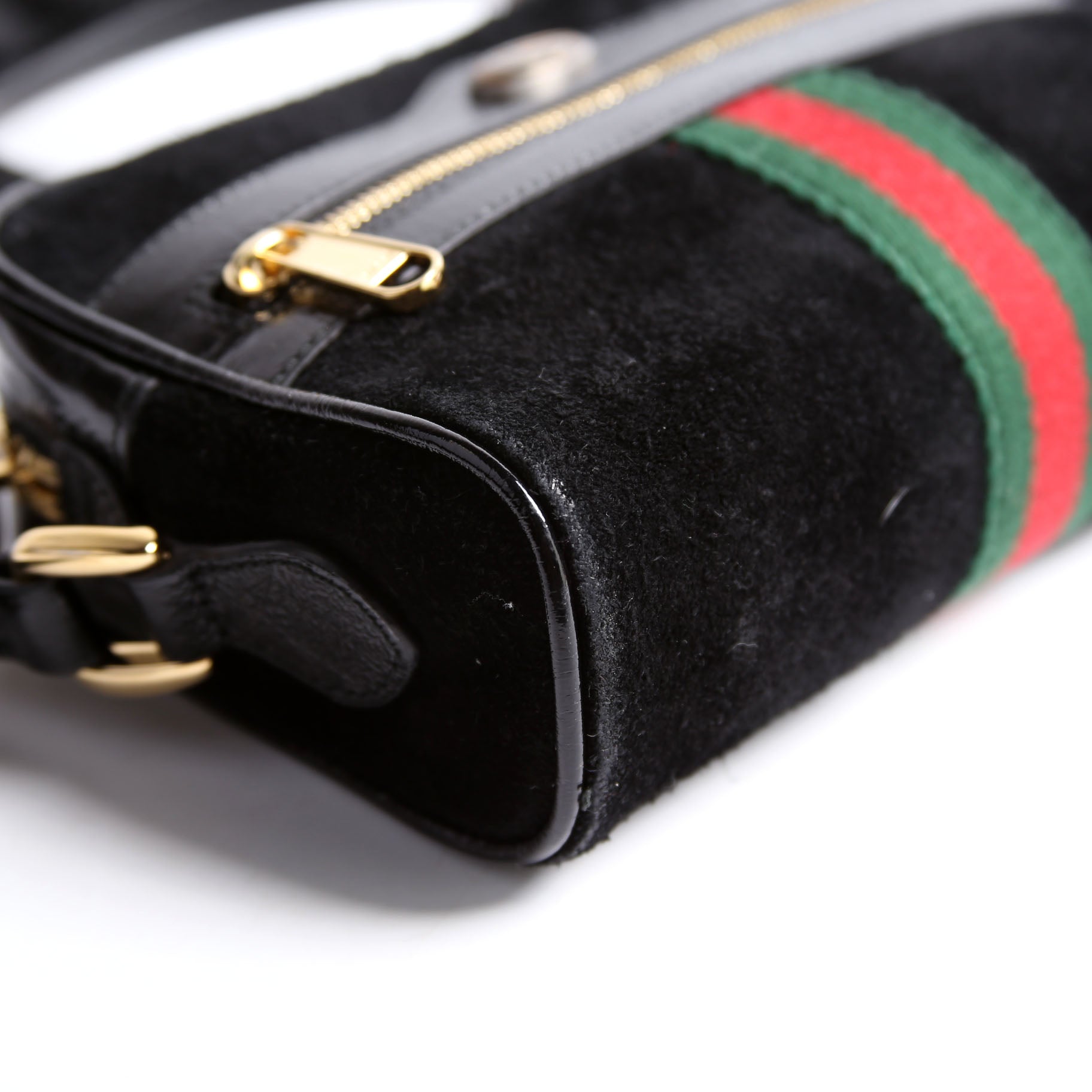 517350 GG Super Mini Suede Ophidia Black