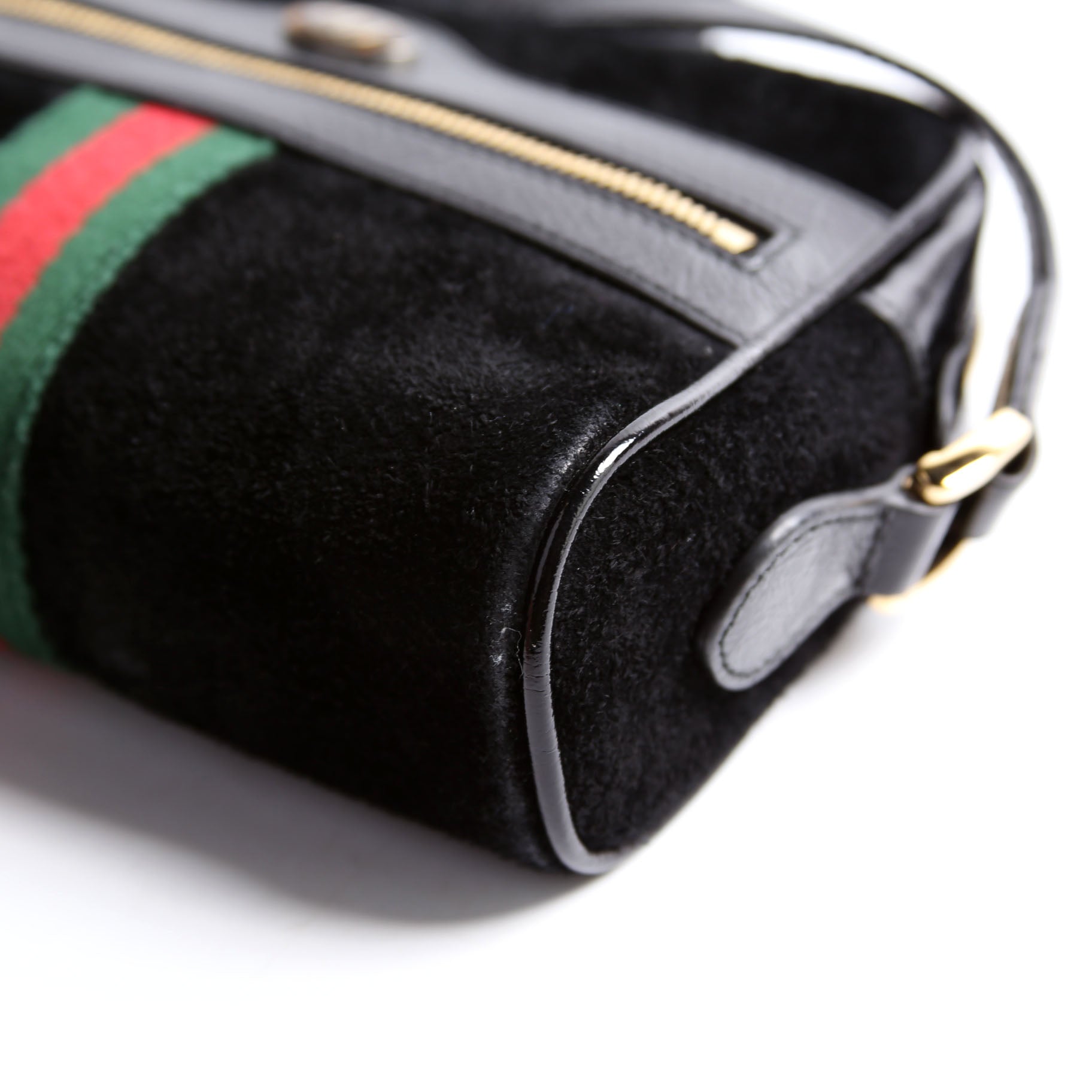 517350 GG Super Mini Suede Ophidia Black