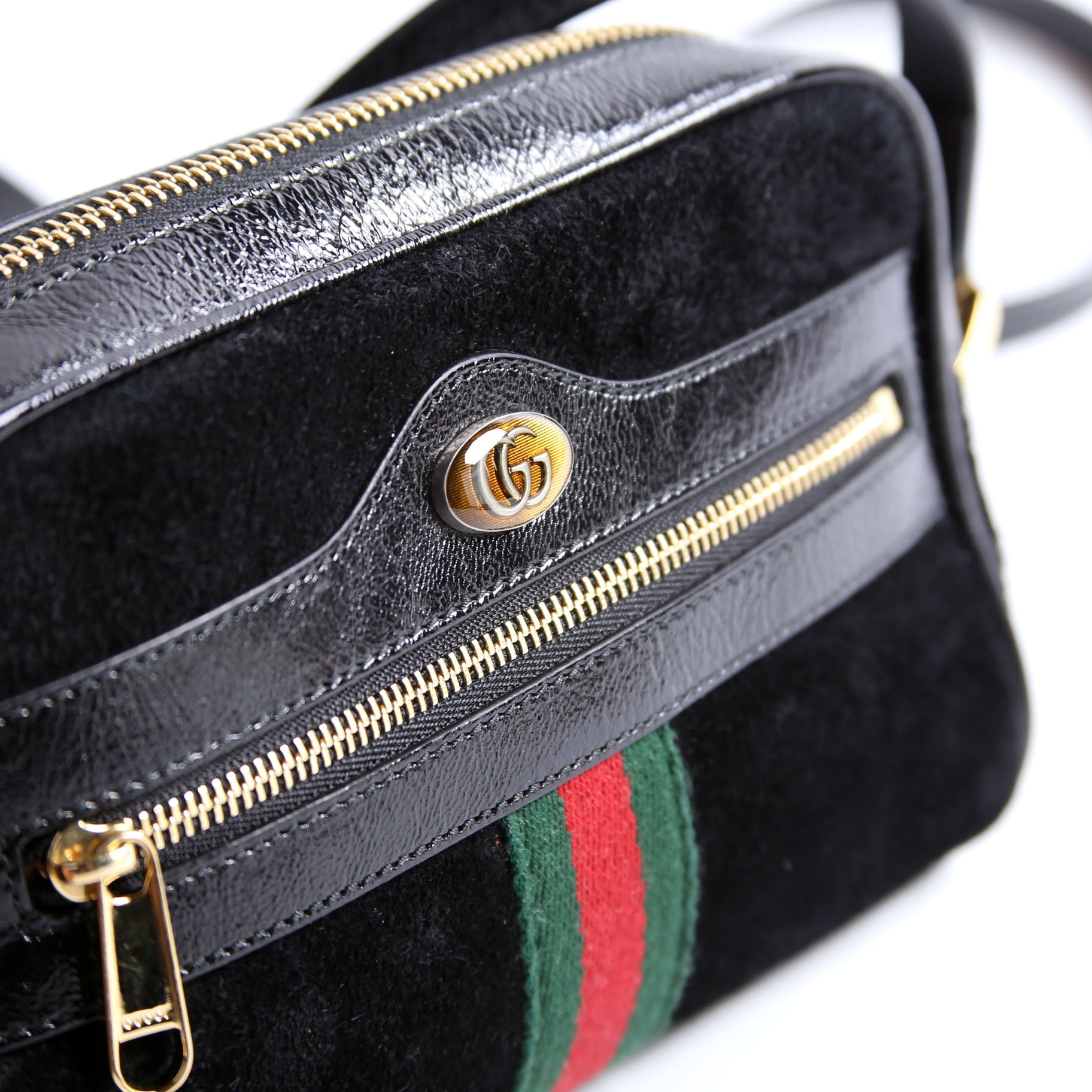 517350 GG Super Mini Suede Ophidia Black