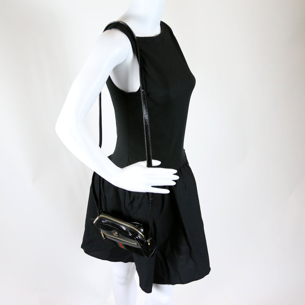 517350 GG Super Mini Suede Ophidia Black