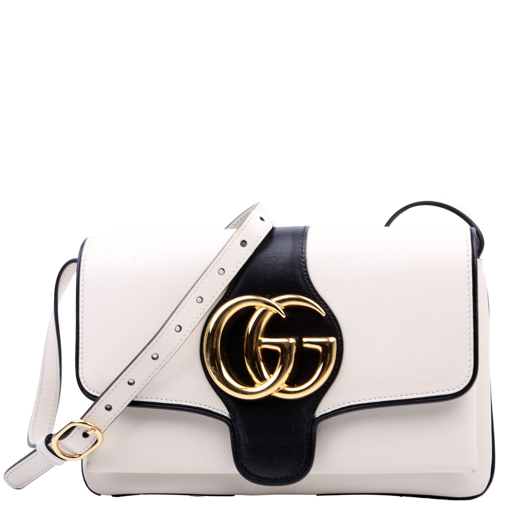 550129 Arli Flap Small Calfskin White/Black