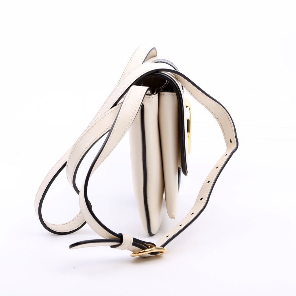 550129 Arli Flap Small Calfskin White/Black