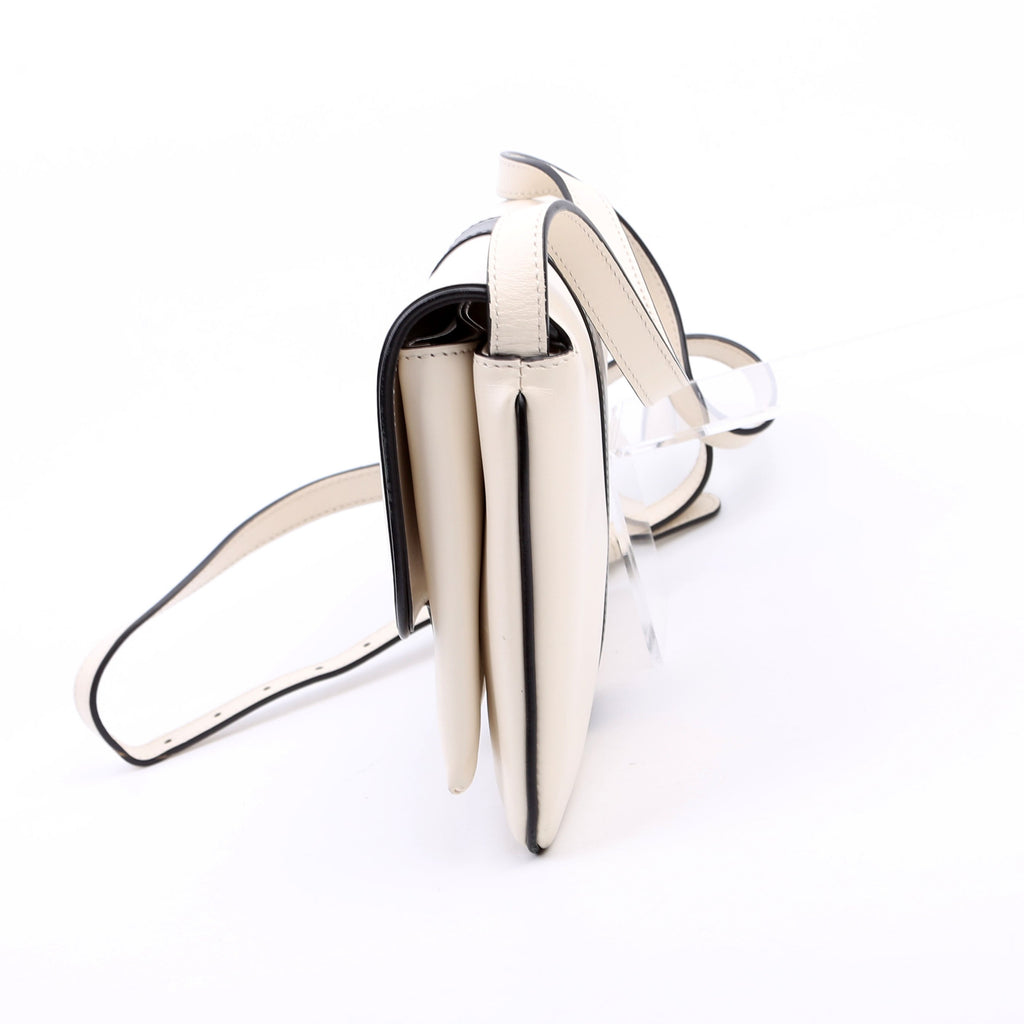 550129 Arli Flap Small Calfskin White/Black