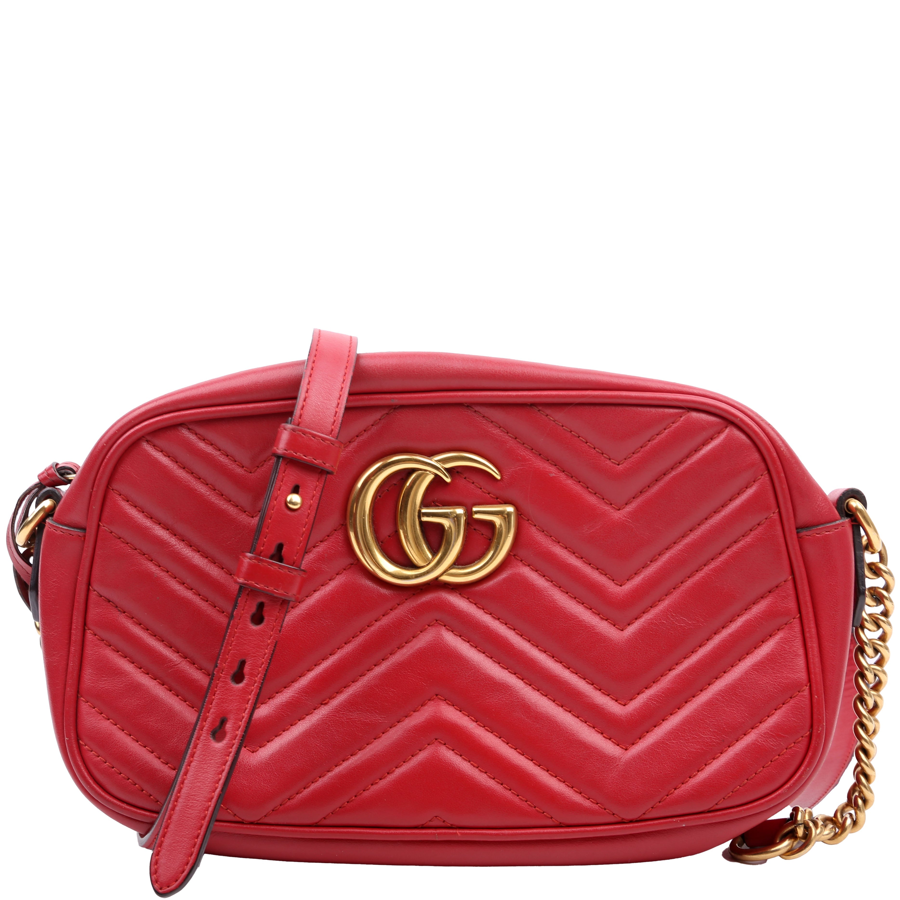 Gucci 447632 Marmont Small Leather Camera Red