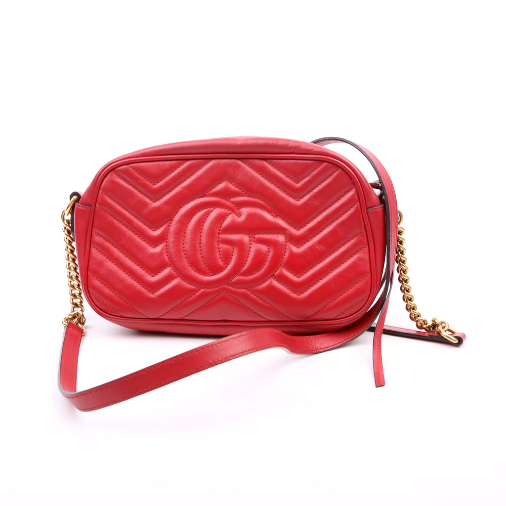 Gucci 447632 Marmont Small Leather Camera Red