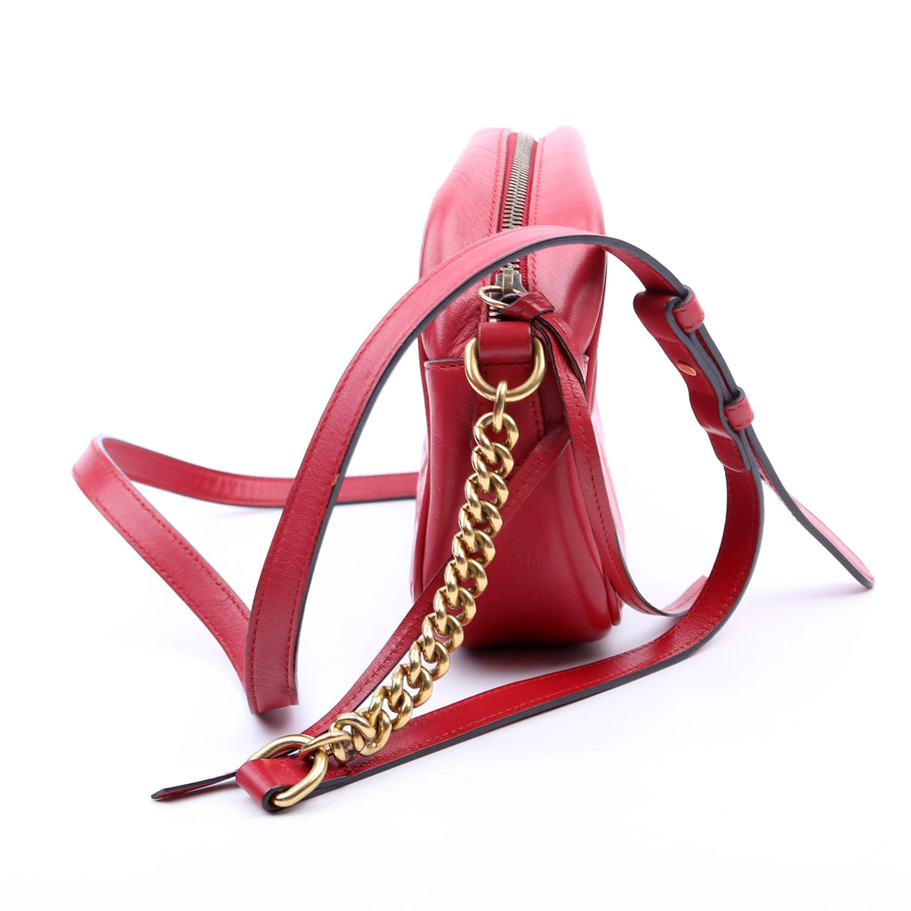 Gucci 447632 Marmont Small Leather Camera Red