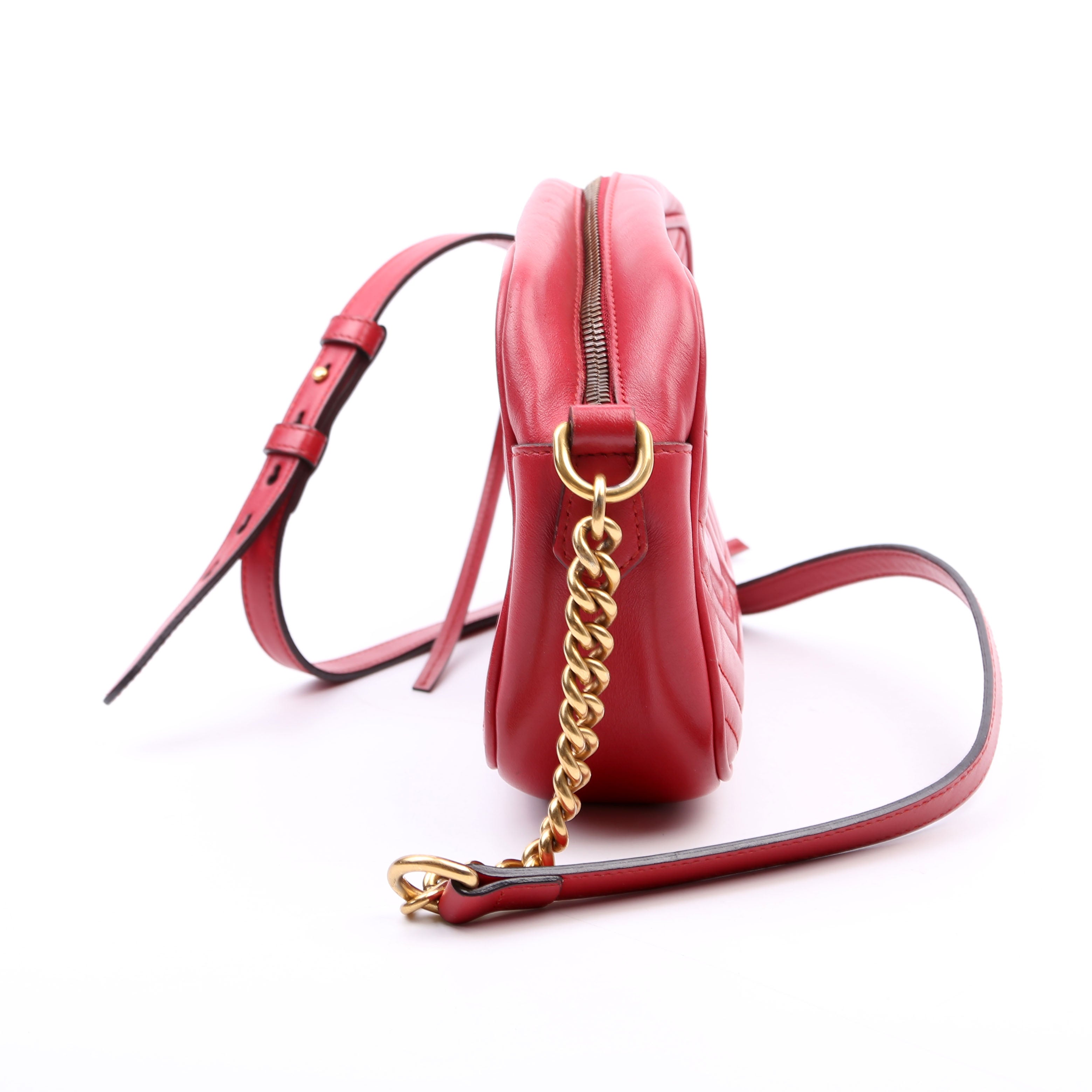 Gucci 447632 Marmont Small Leather Camera Red