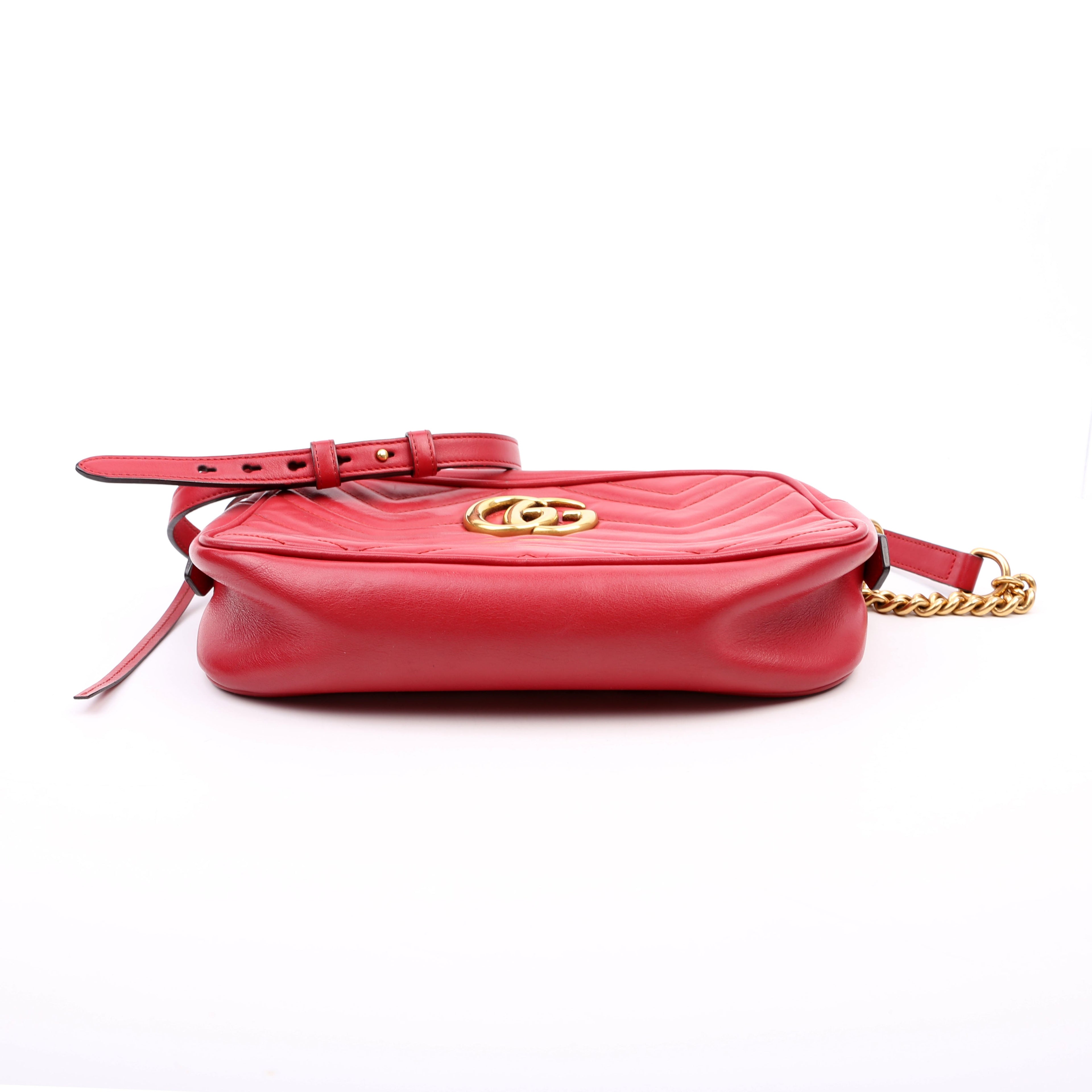 Gucci 447632 Marmont Small Leather Camera Red