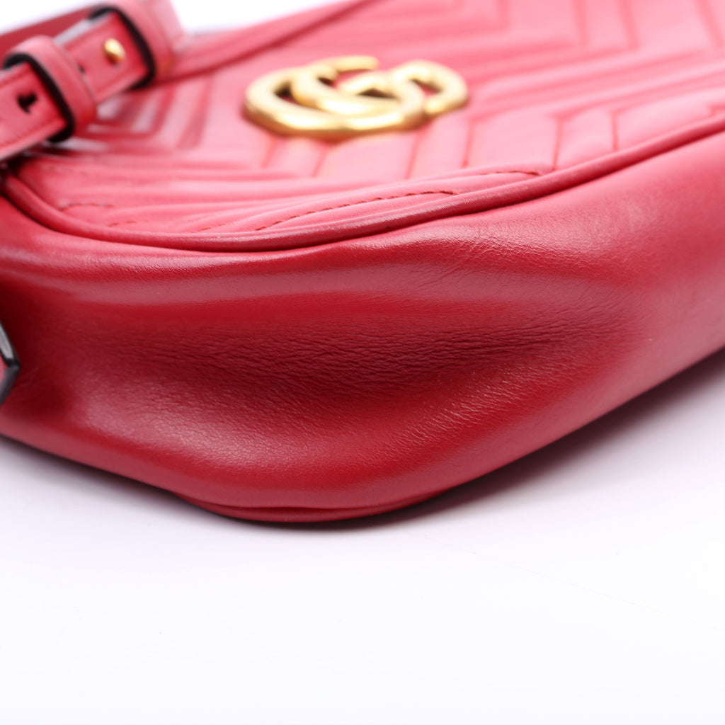 Gucci 447632 Marmont Small Leather Camera Red