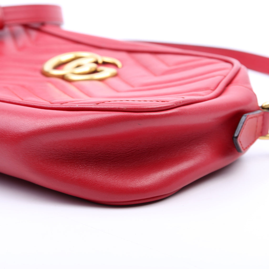 Gucci 447632 Marmont Small Leather Camera Red