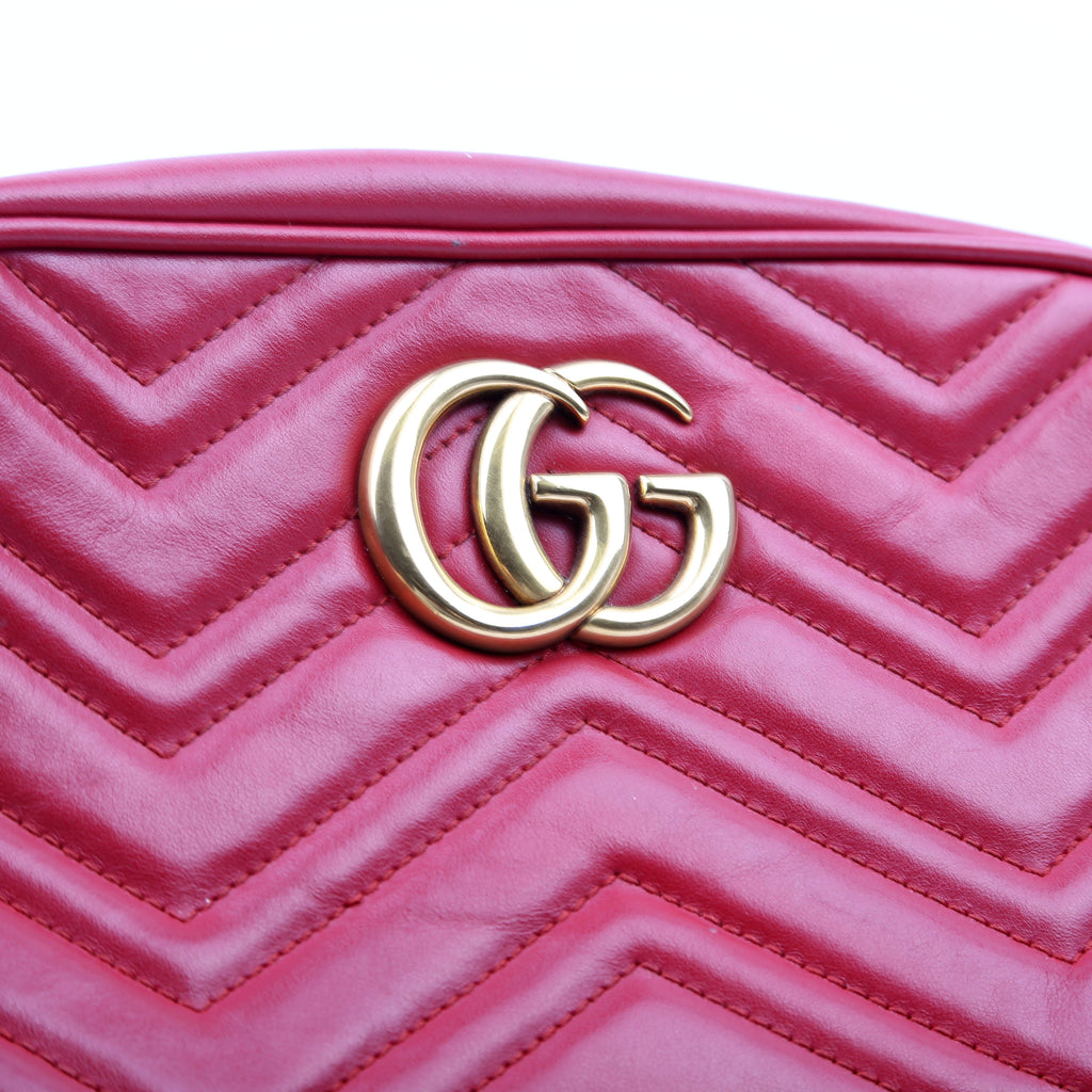 Gucci 447632 Marmont Small Leather Camera Red