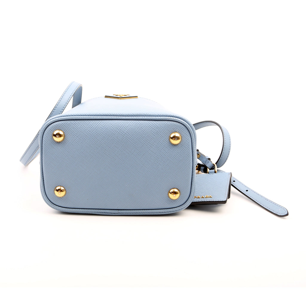 Saffiano Cuir Small Panier Bag Blue
