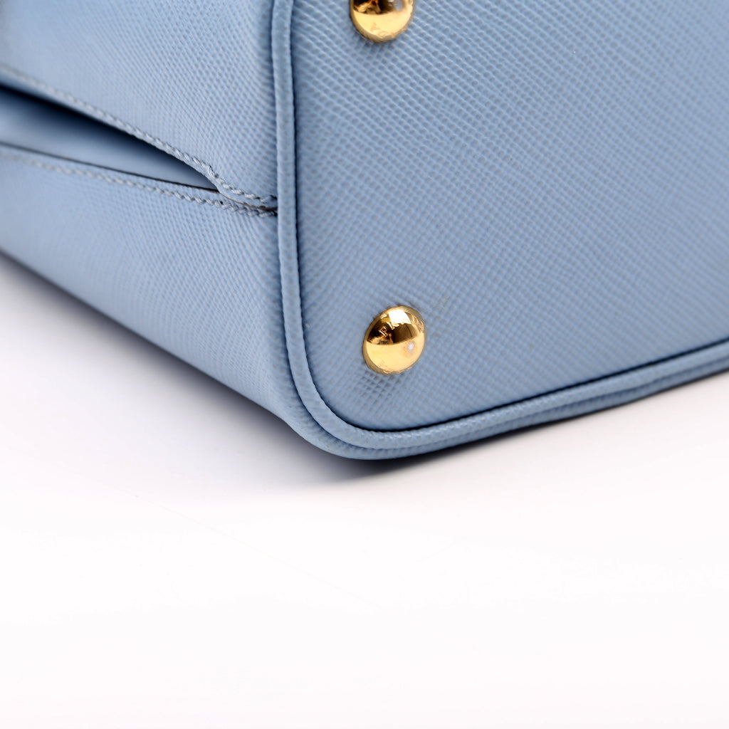 Saffiano Cuir Small Panier Bag Blue