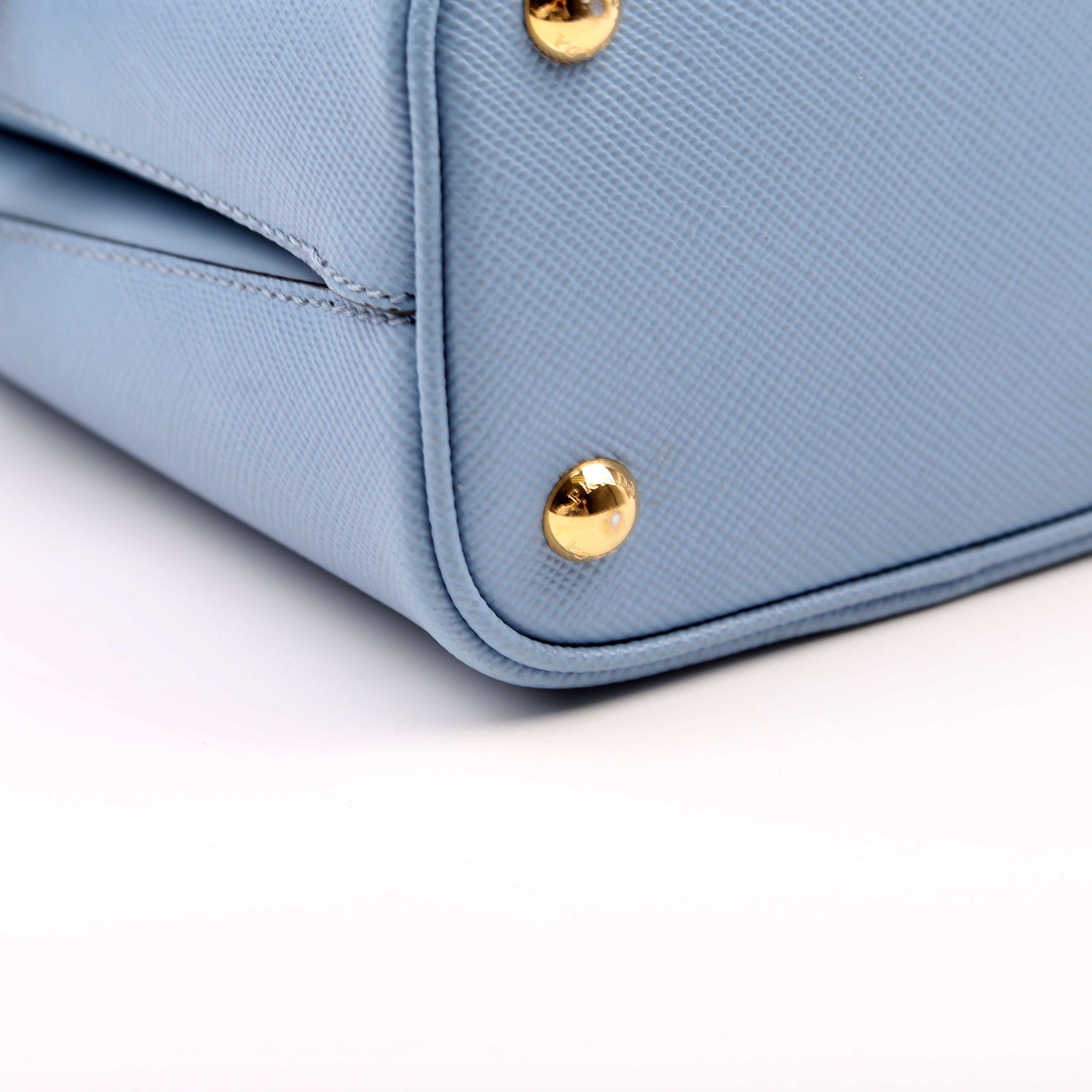 Saffiano Cuir Small Panier Bag Blue