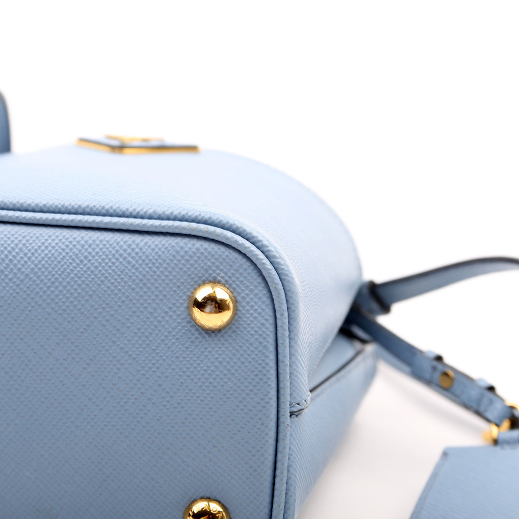 Saffiano Cuir Small Panier Bag Blue