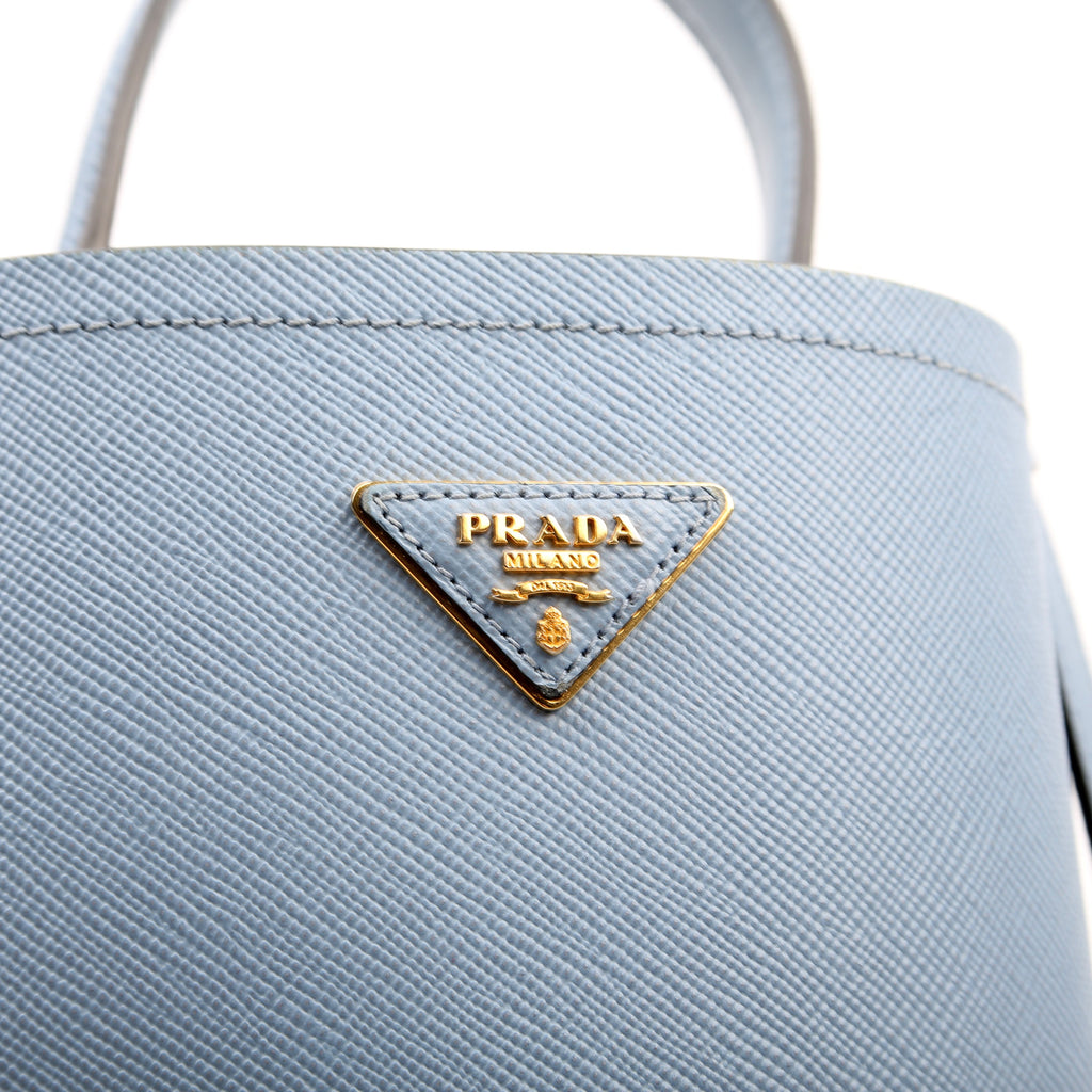 Saffiano Cuir Small Panier Bag Blue