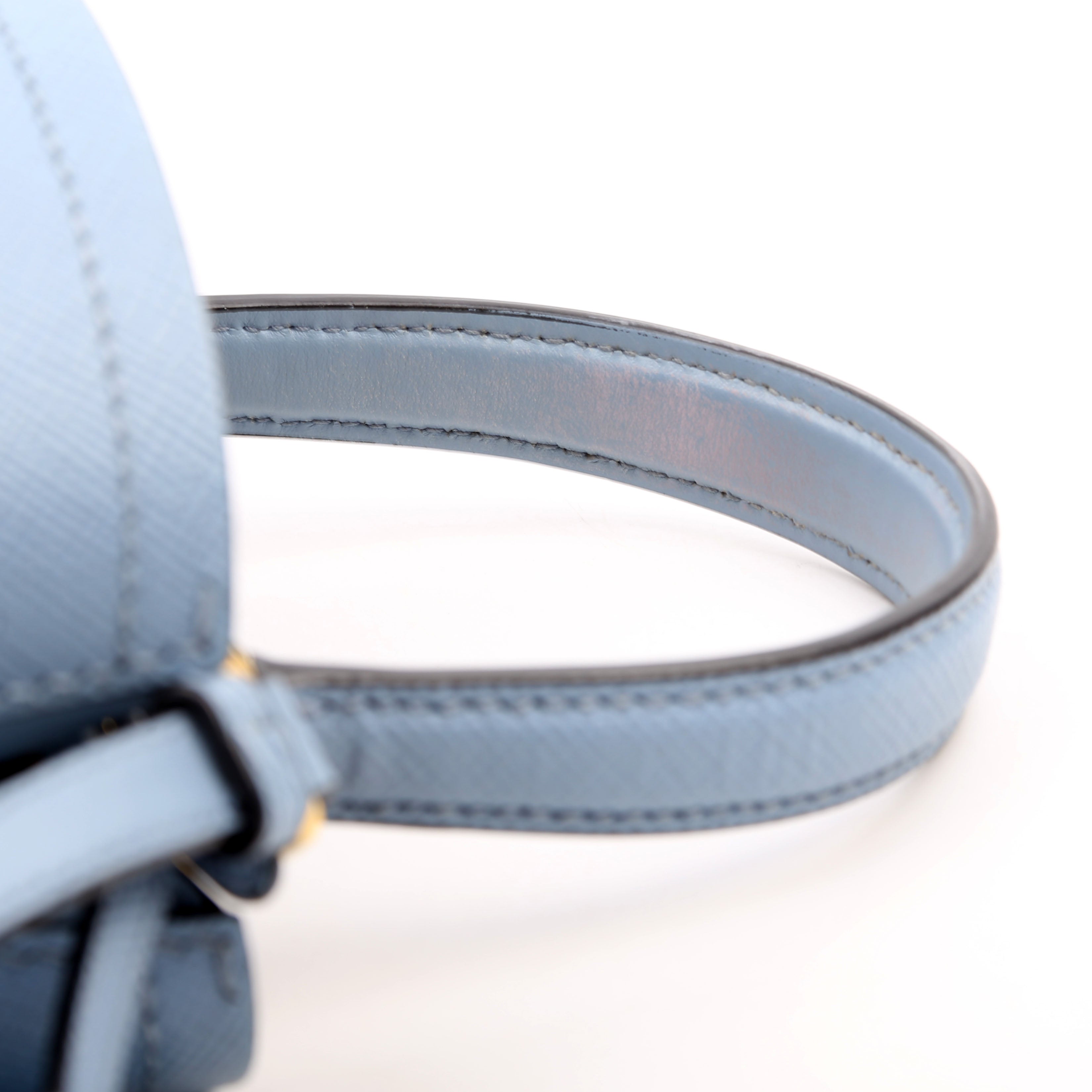 Saffiano Cuir Small Panier Bag Blue