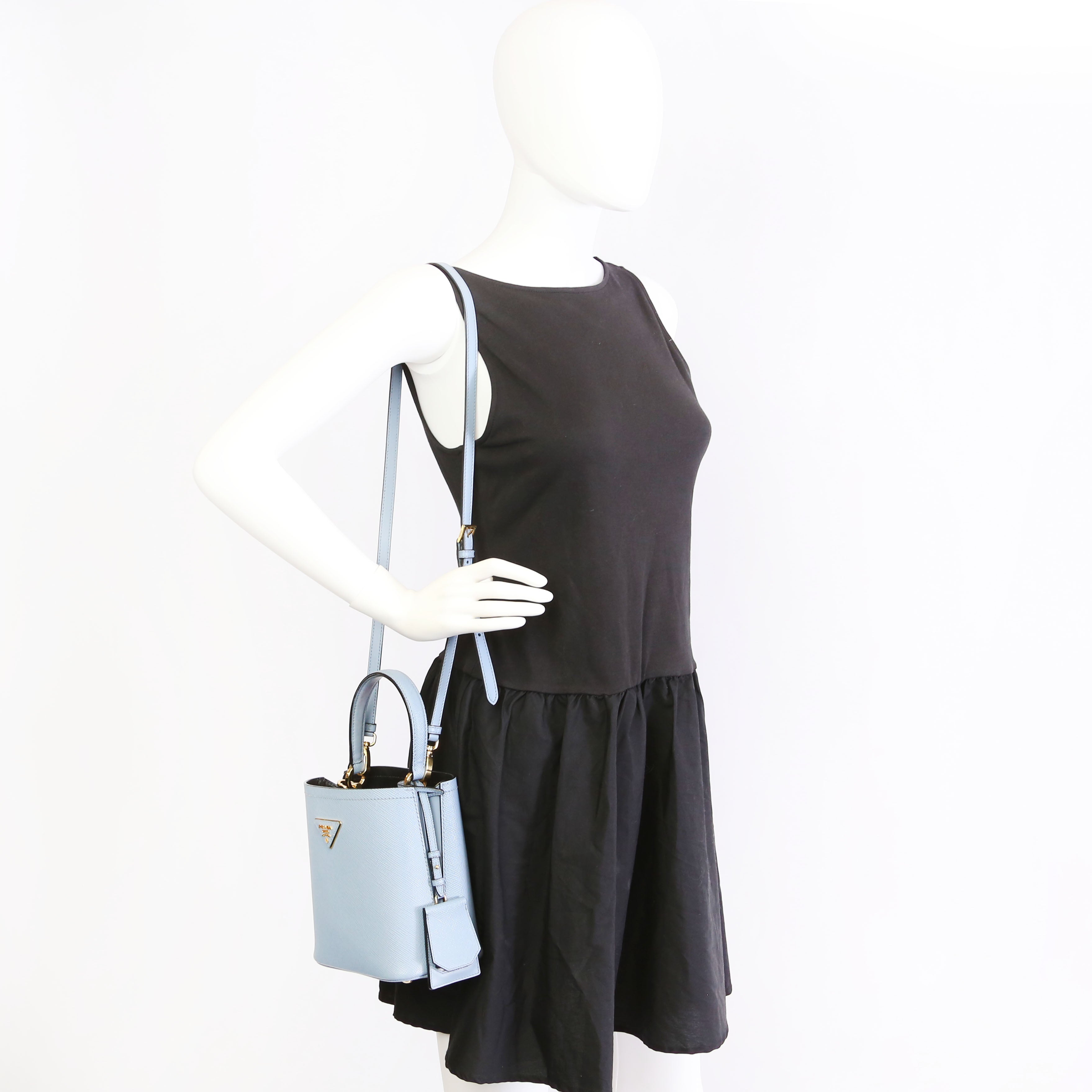 Saffiano Cuir Small Panier Bag Blue