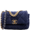 Chanel 19 Small Tweed RFID Navy