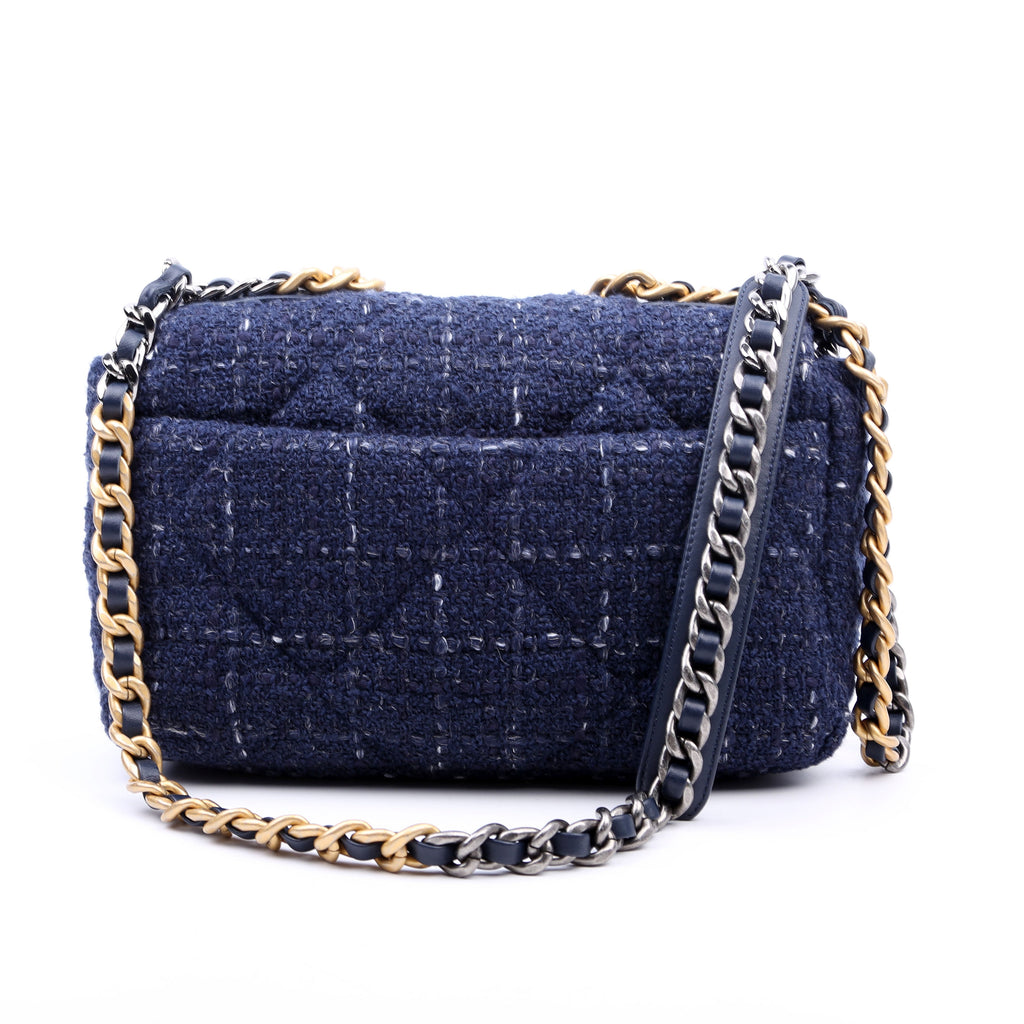 Chanel 19 Small Tweed RFID Navy