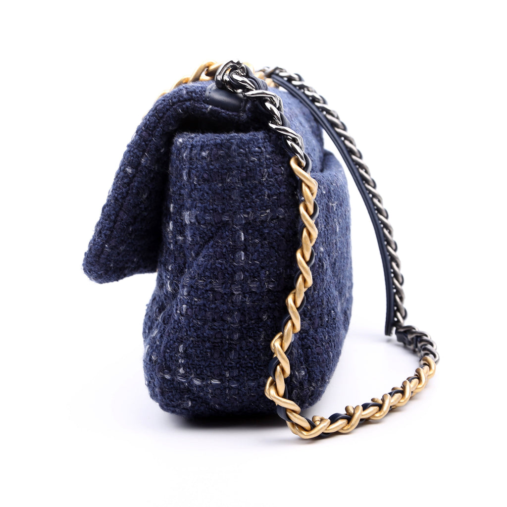 Chanel 19 Small Tweed RFID Navy