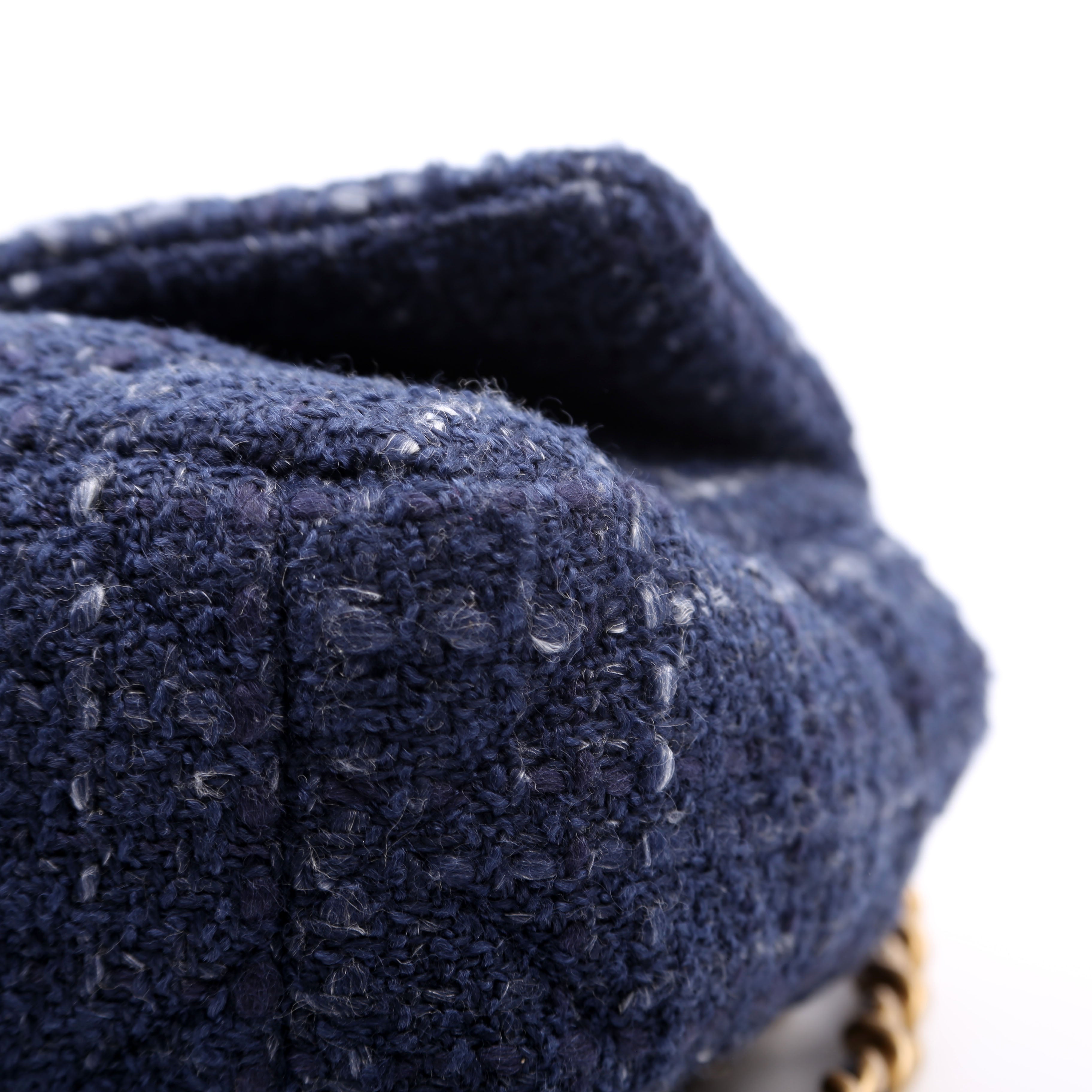 Chanel 19 Small Tweed RFID Navy