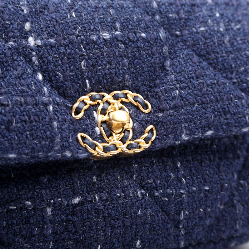 Chanel 19 Small Tweed RFID Navy