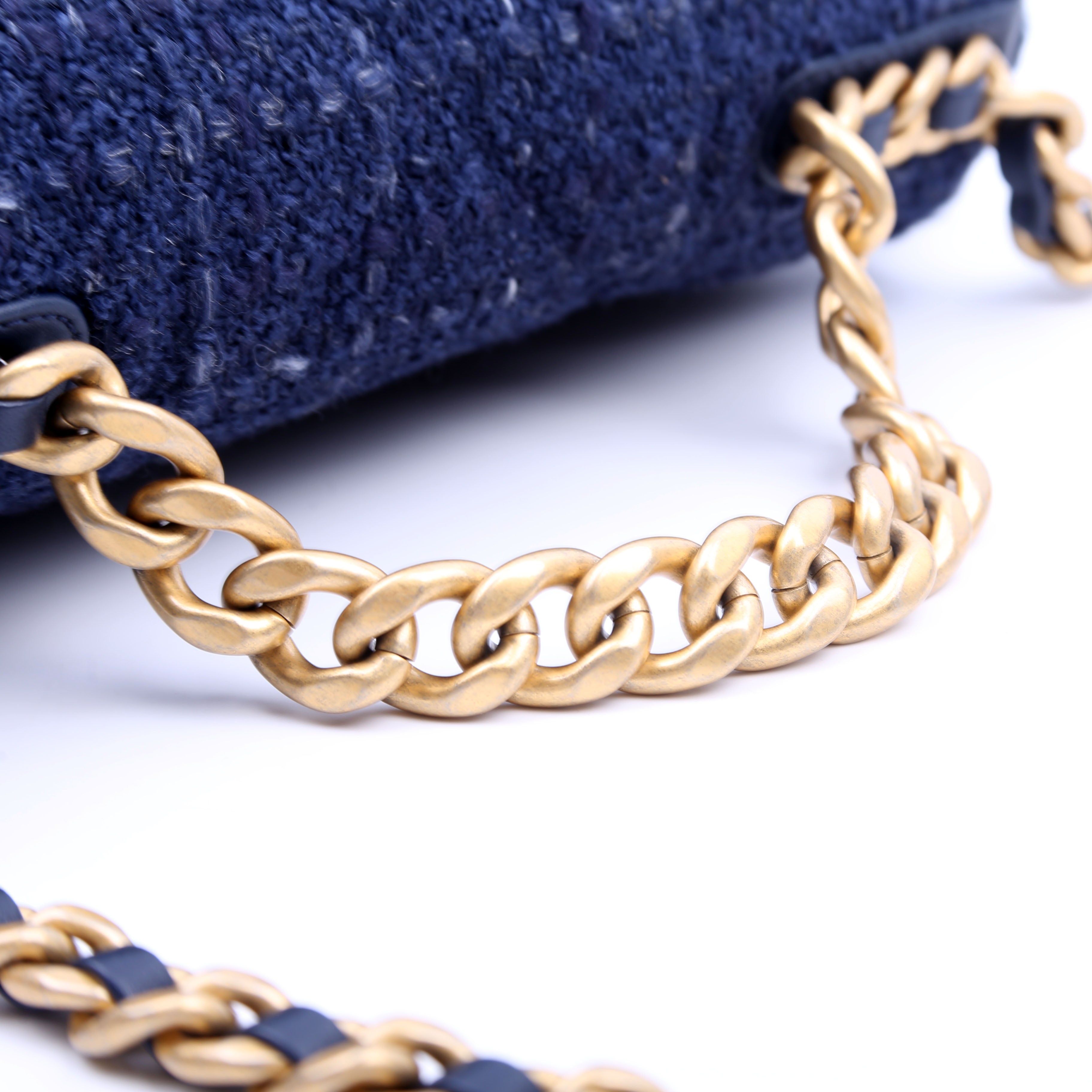 Chanel 19 Small Tweed RFID Navy