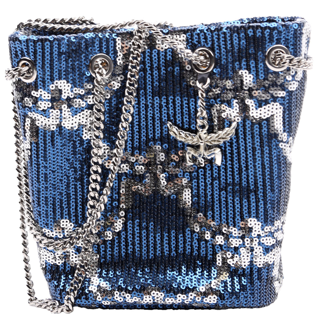 Himmel Sequin Bucket Bag Blue/Silver