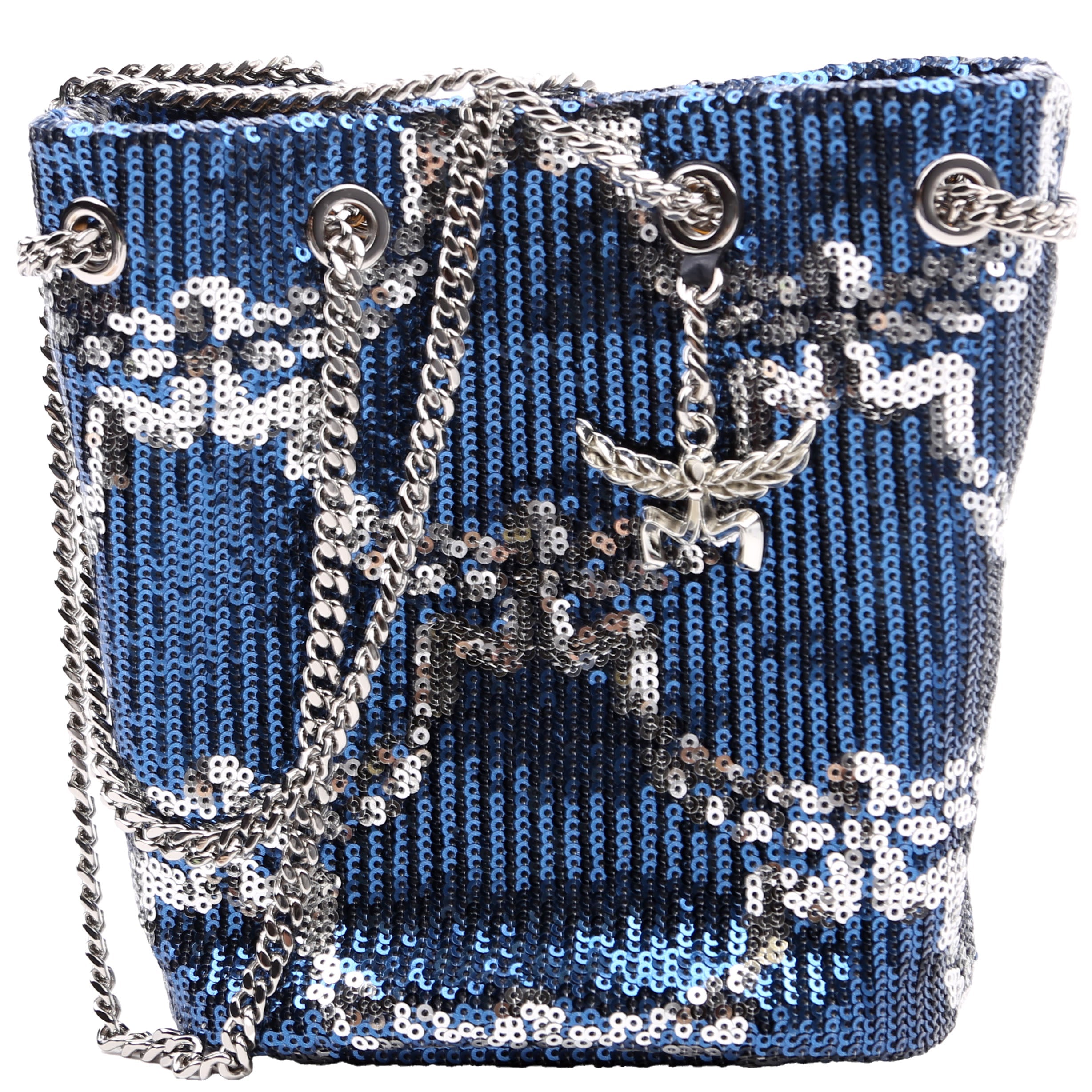 Himmel Sequin Bucket Bag Blue/Silver