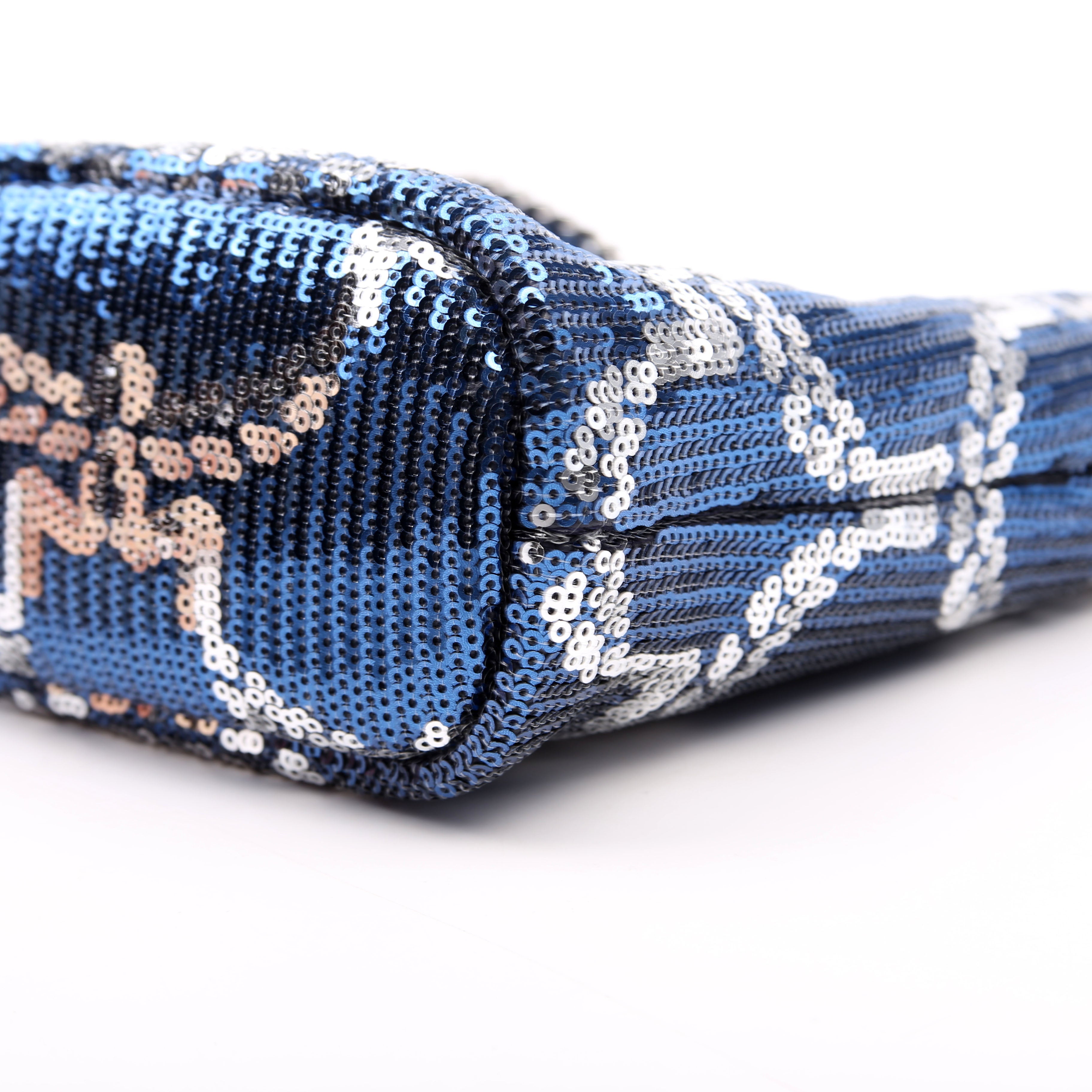 Himmel Sequin Bucket Bag Blue/Silver