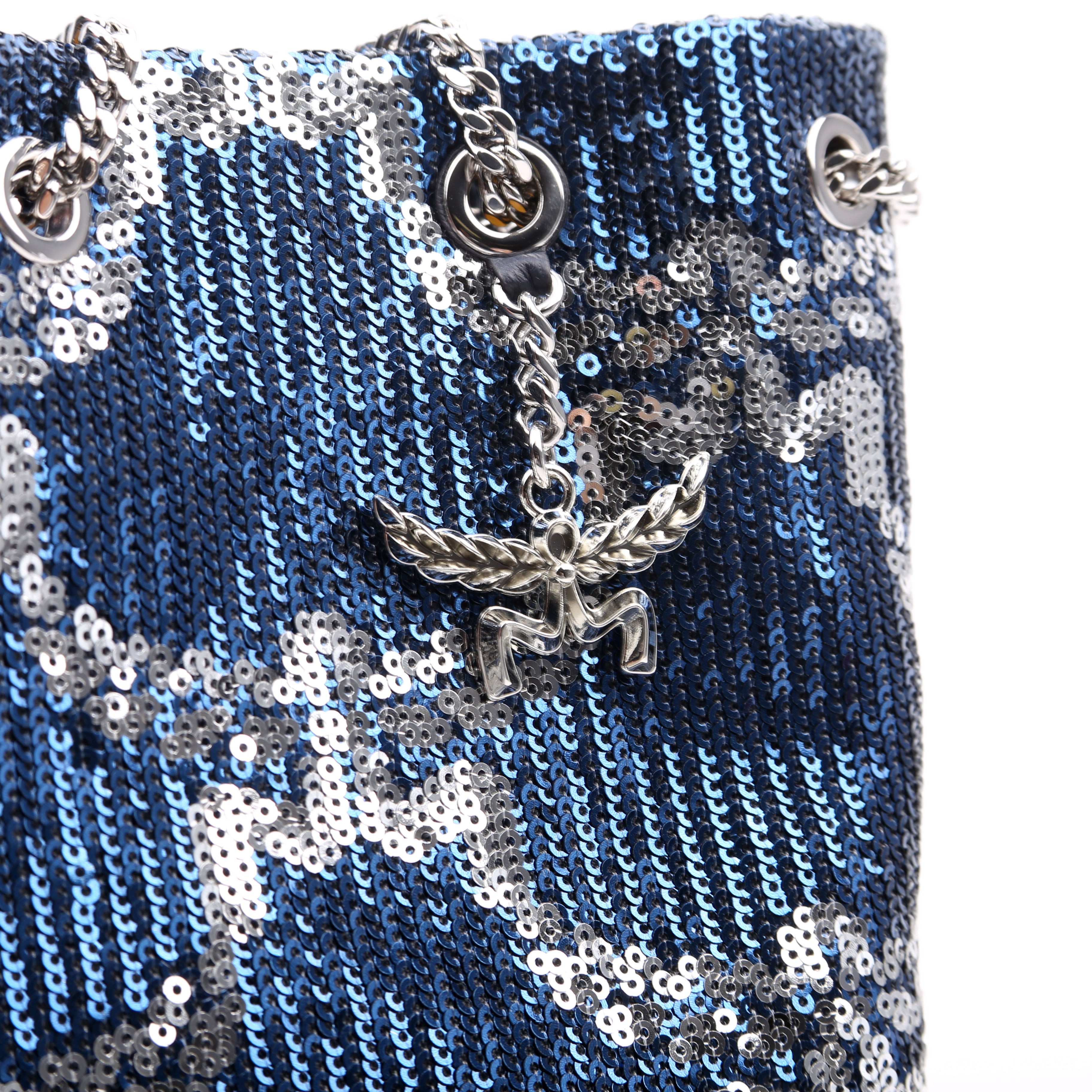Himmel Sequin Bucket Bag Blue/Silver