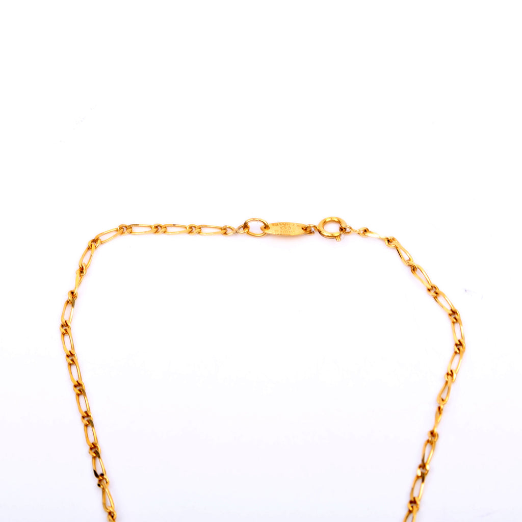 CC Crystal Cut-Out Pendant Necklace Gold