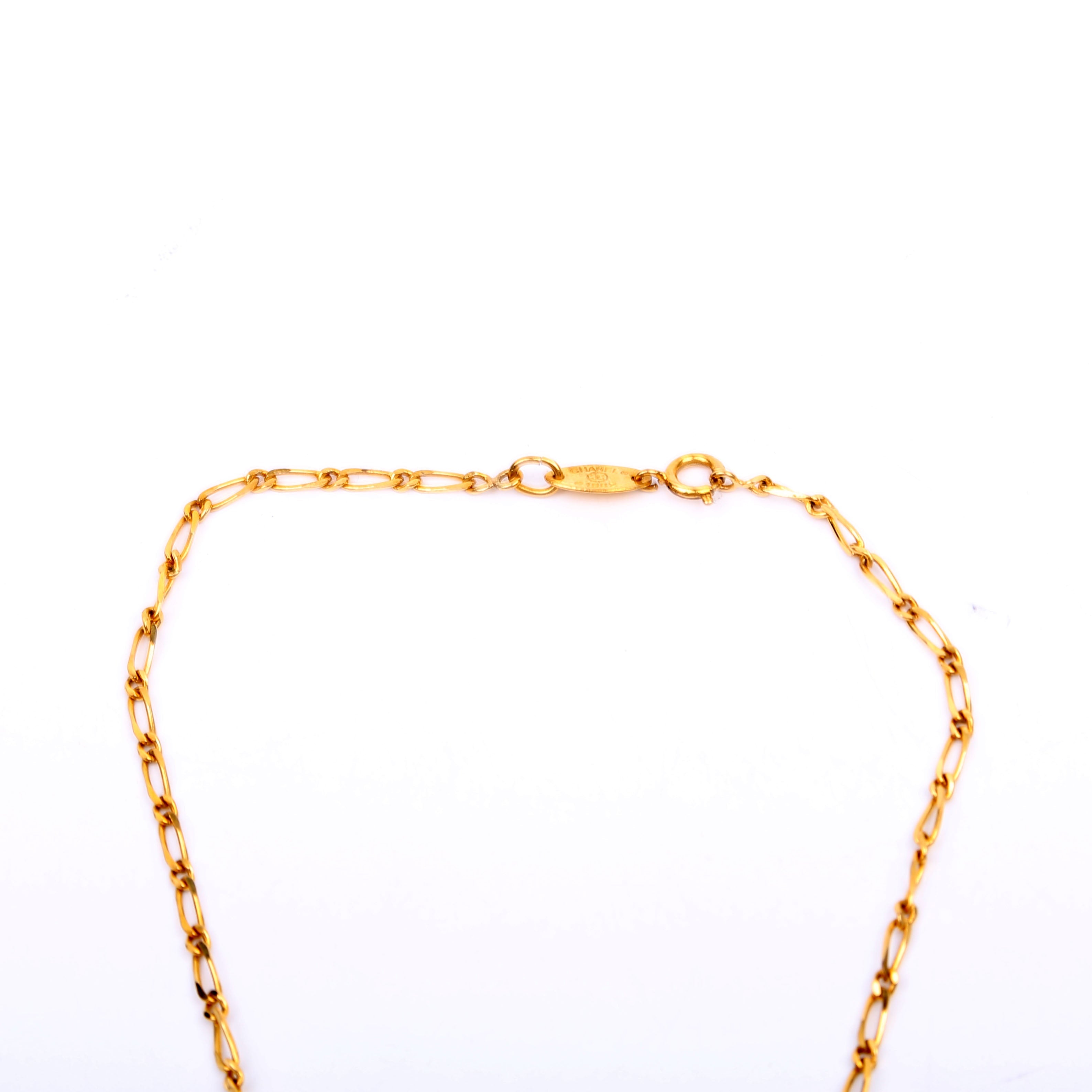 CC Crystal Cut-Out Pendant Necklace Gold