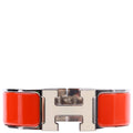 Hermes Clic Clac Enamel H Wide GM Bracelet Silver/Orange